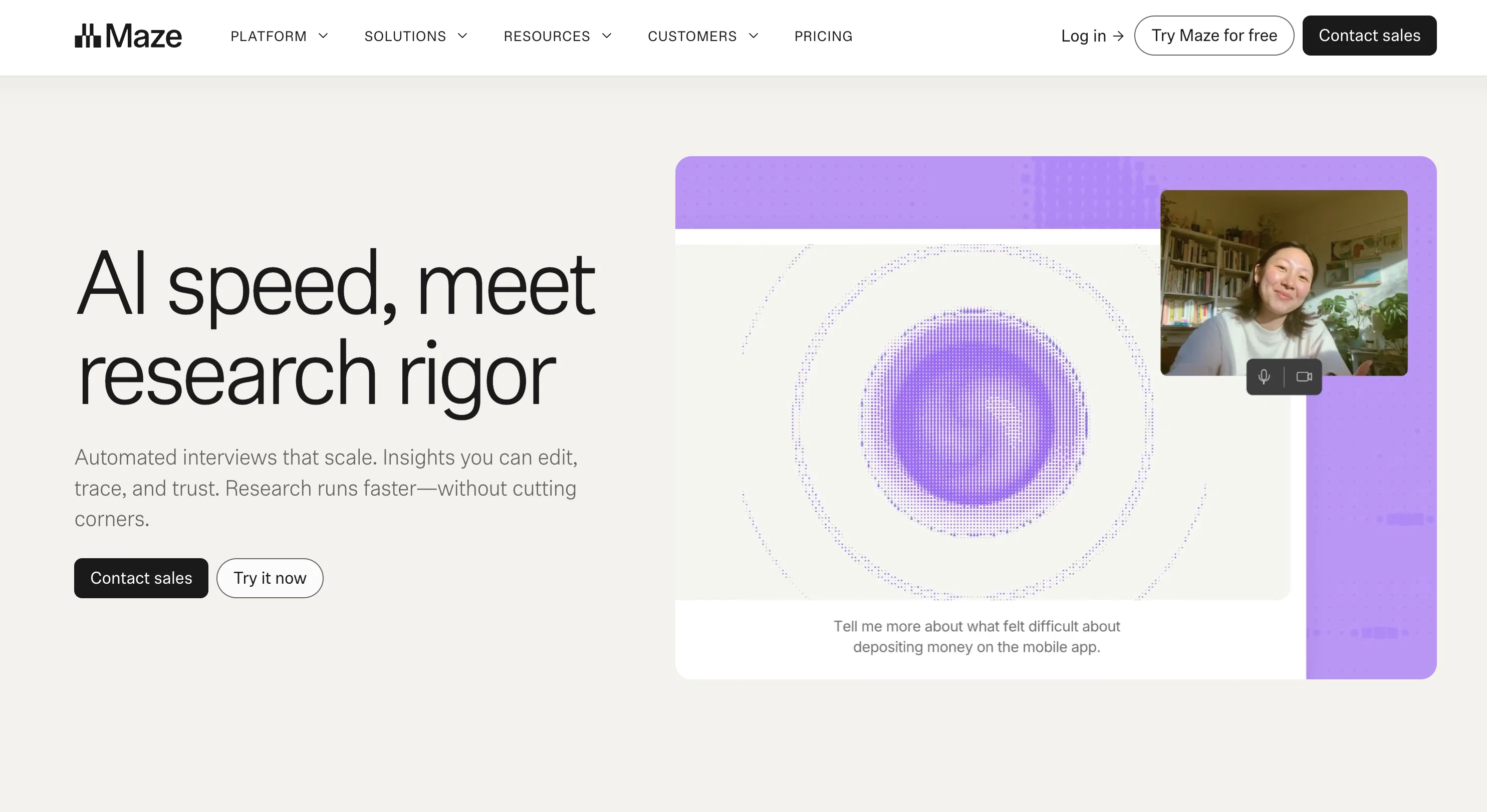 Maze AI Moderator website