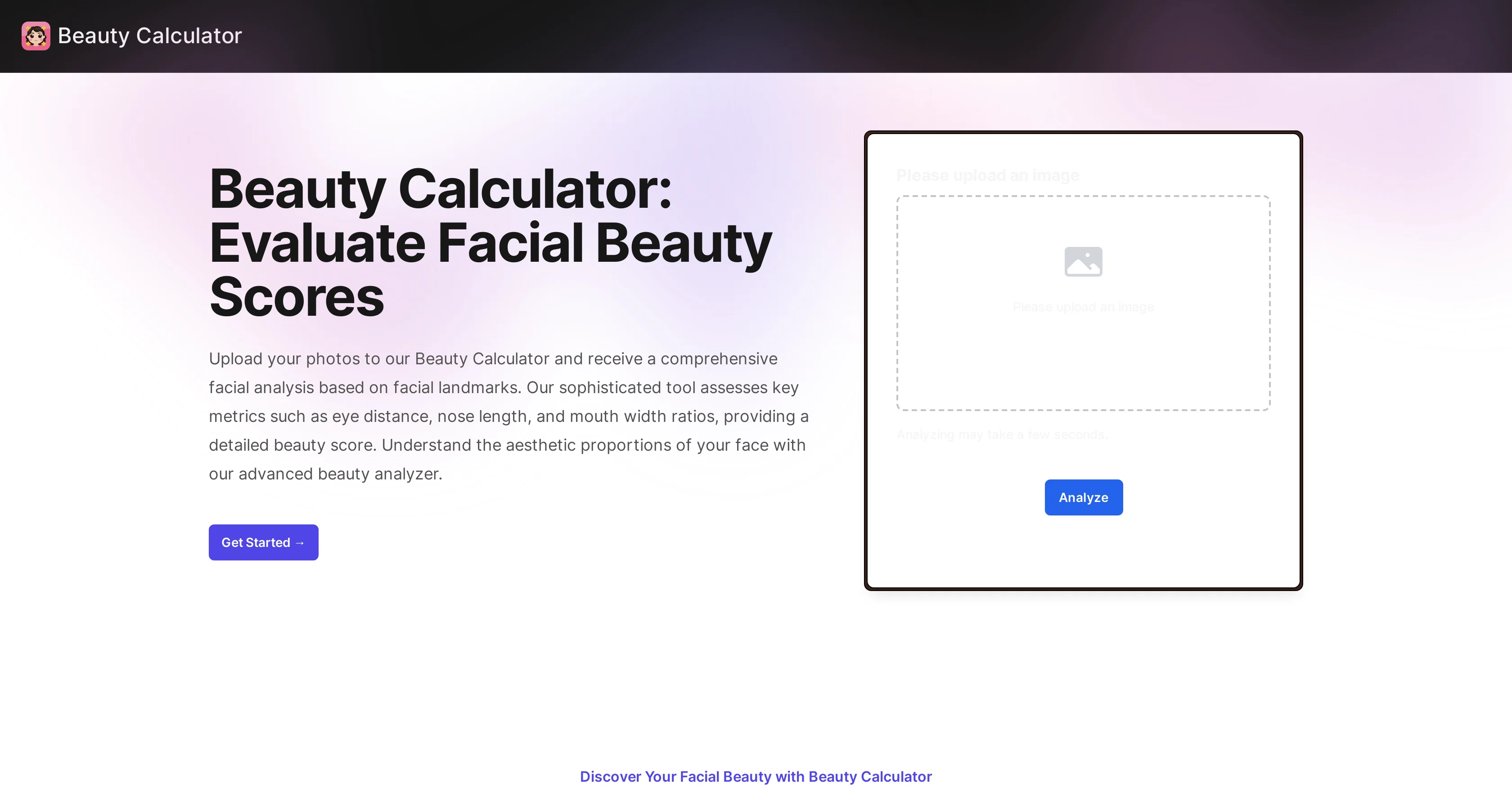 Beauty Calculator website