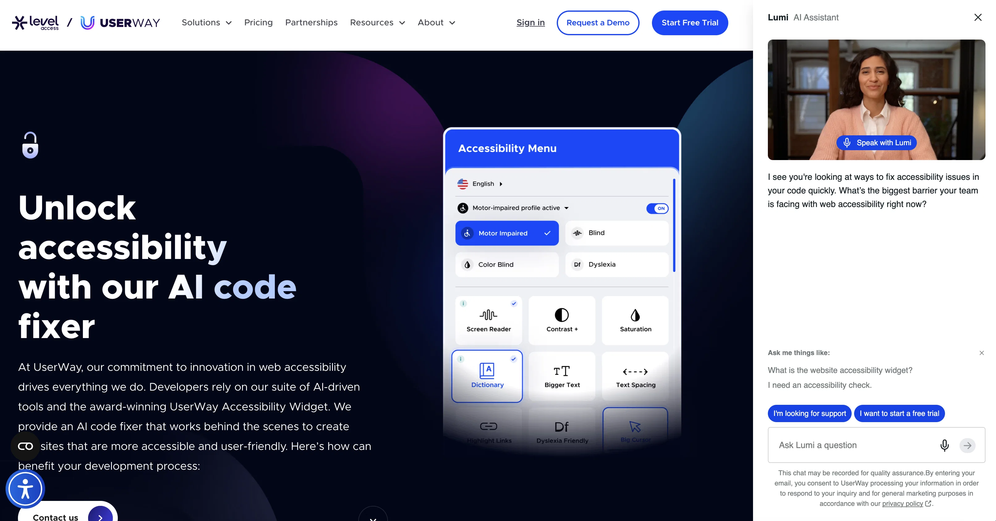 UserWay website
