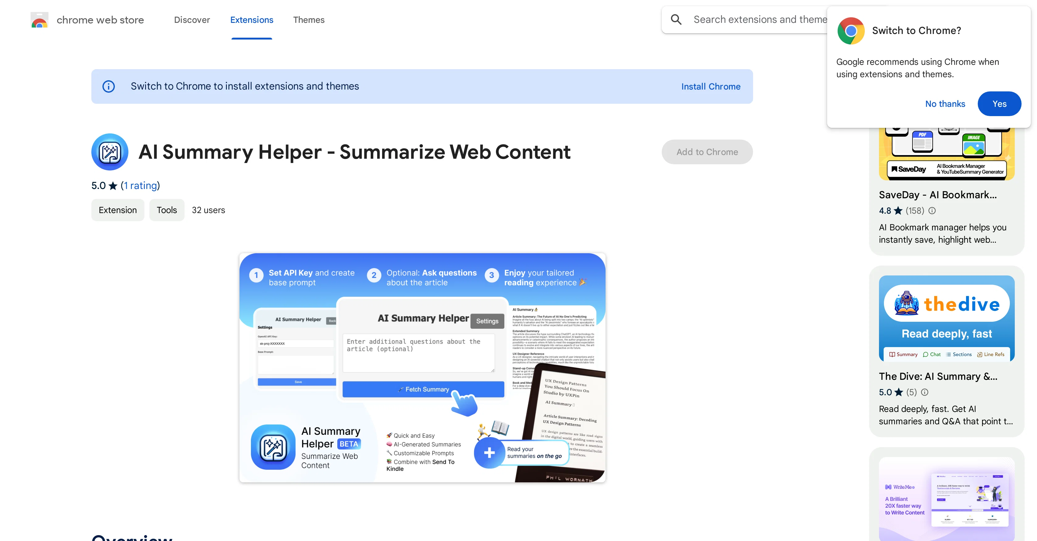 AI Summary Helper website