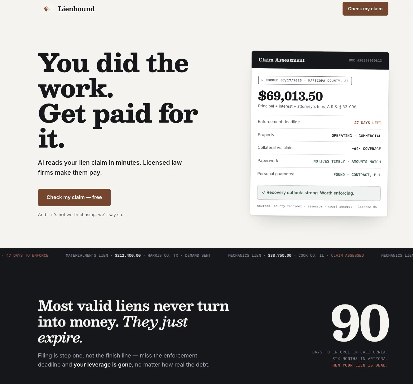 Lienhound — Turn mechanics liens into money website