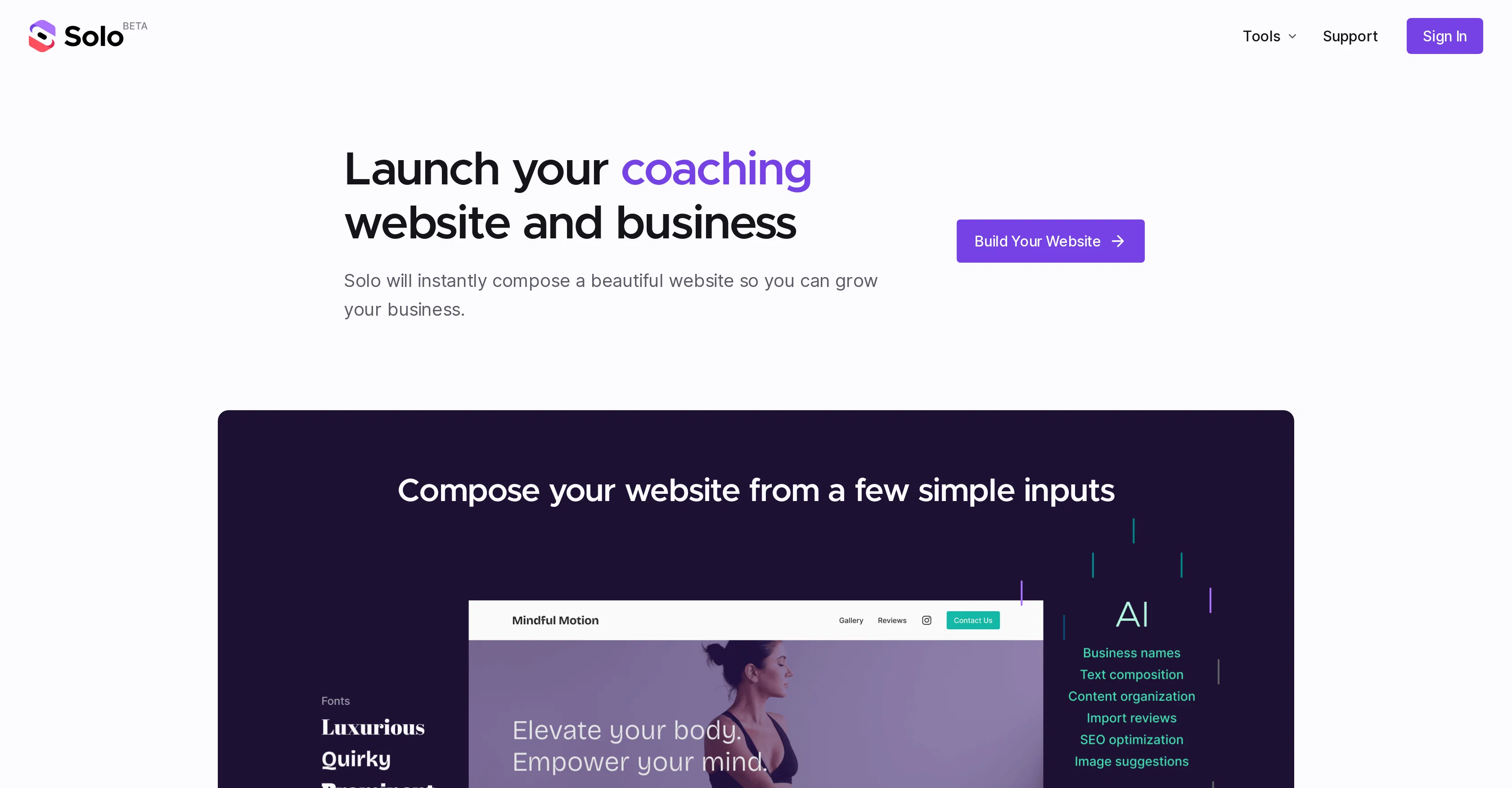 Solo AI website