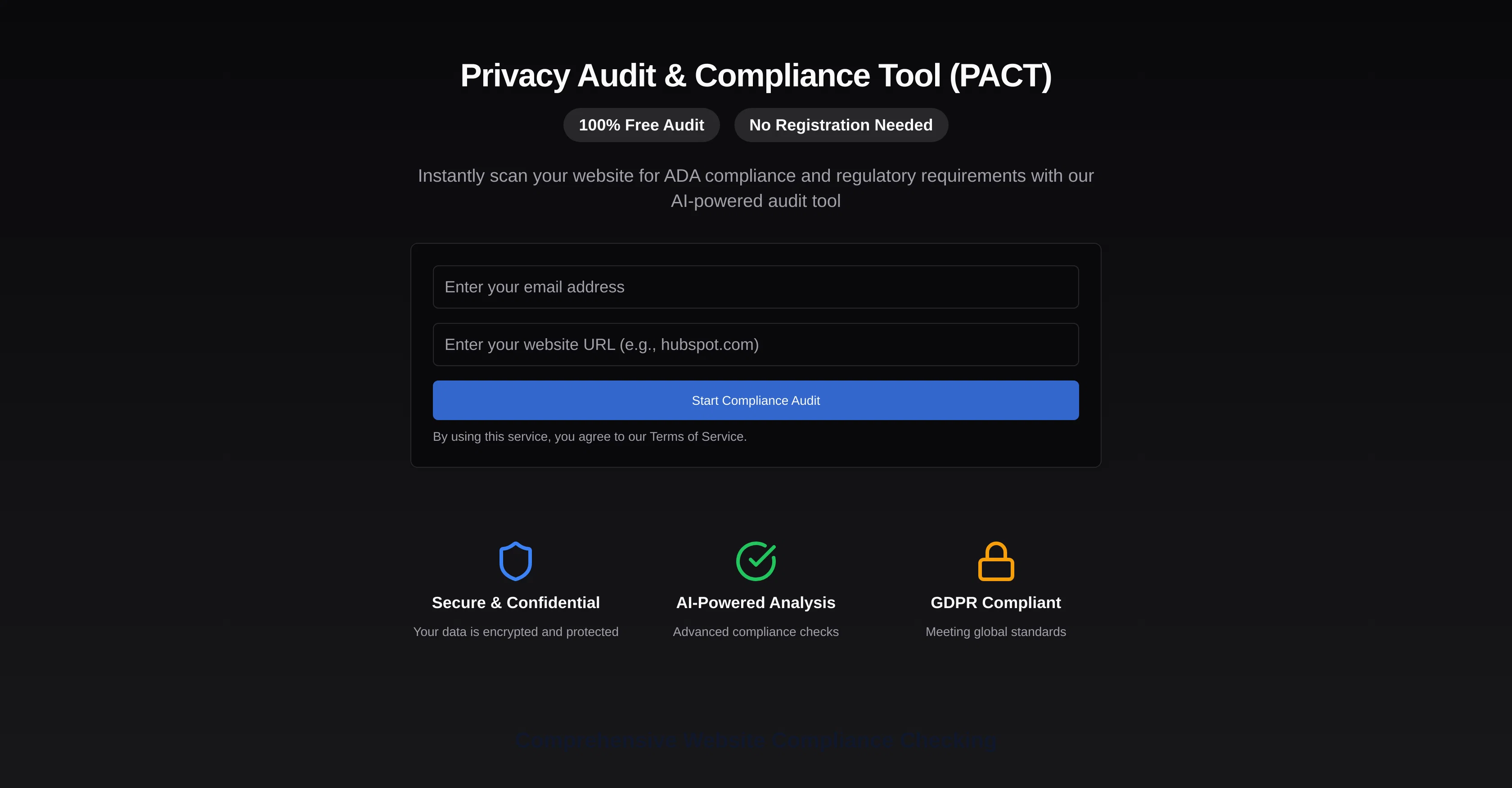 PACT | Free Compliance Audit website