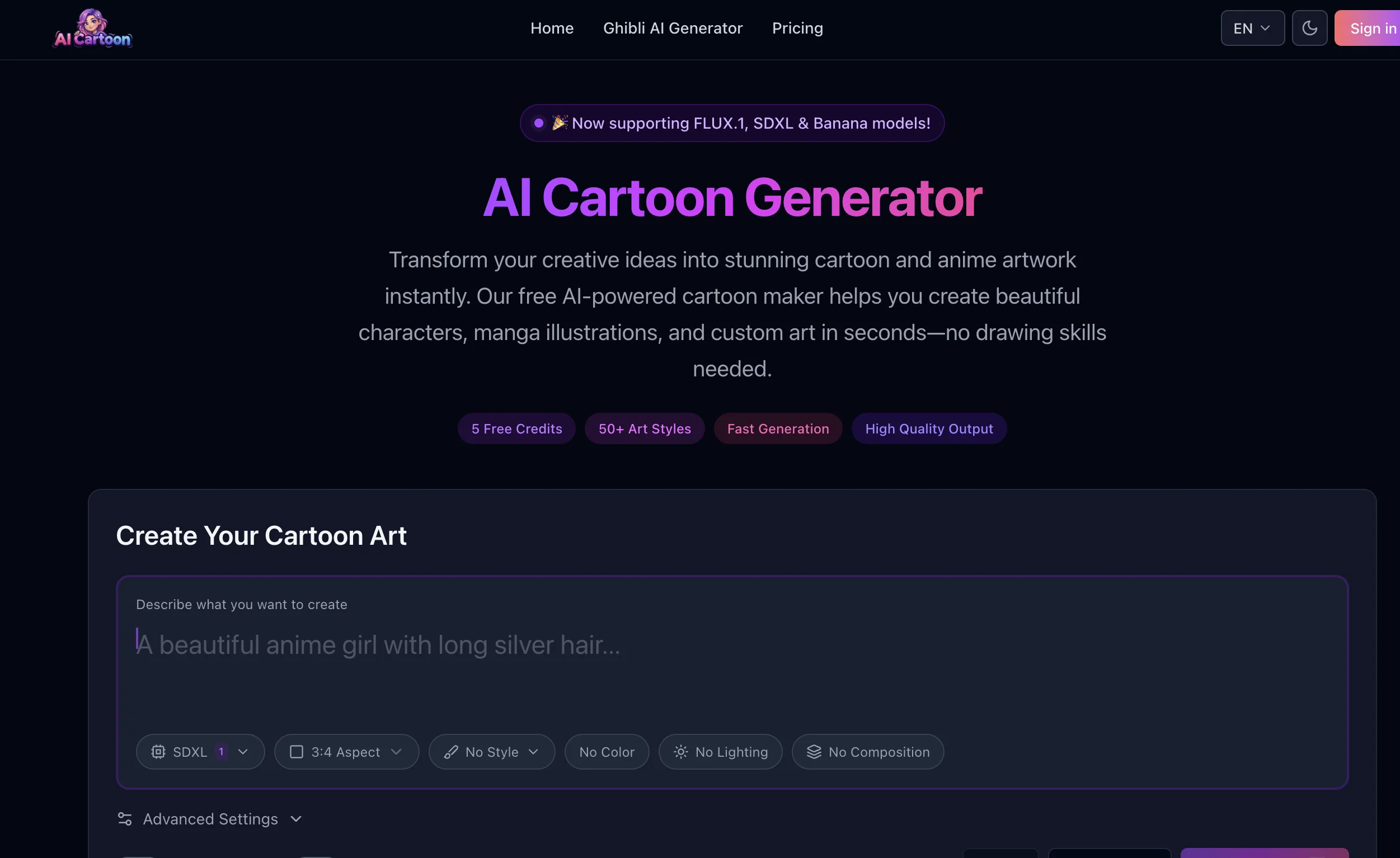 AICartoonGenerator website