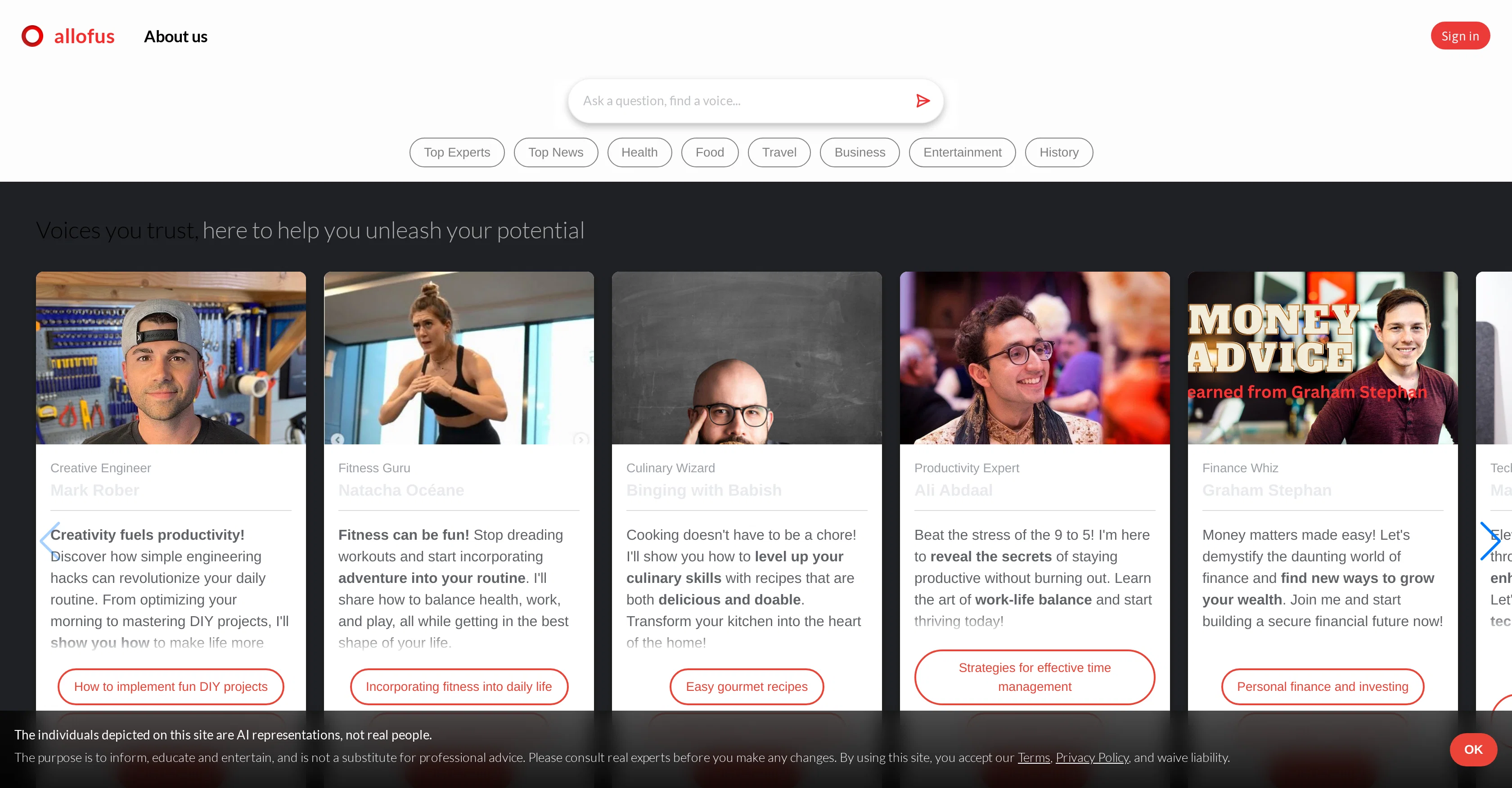 Allofus website