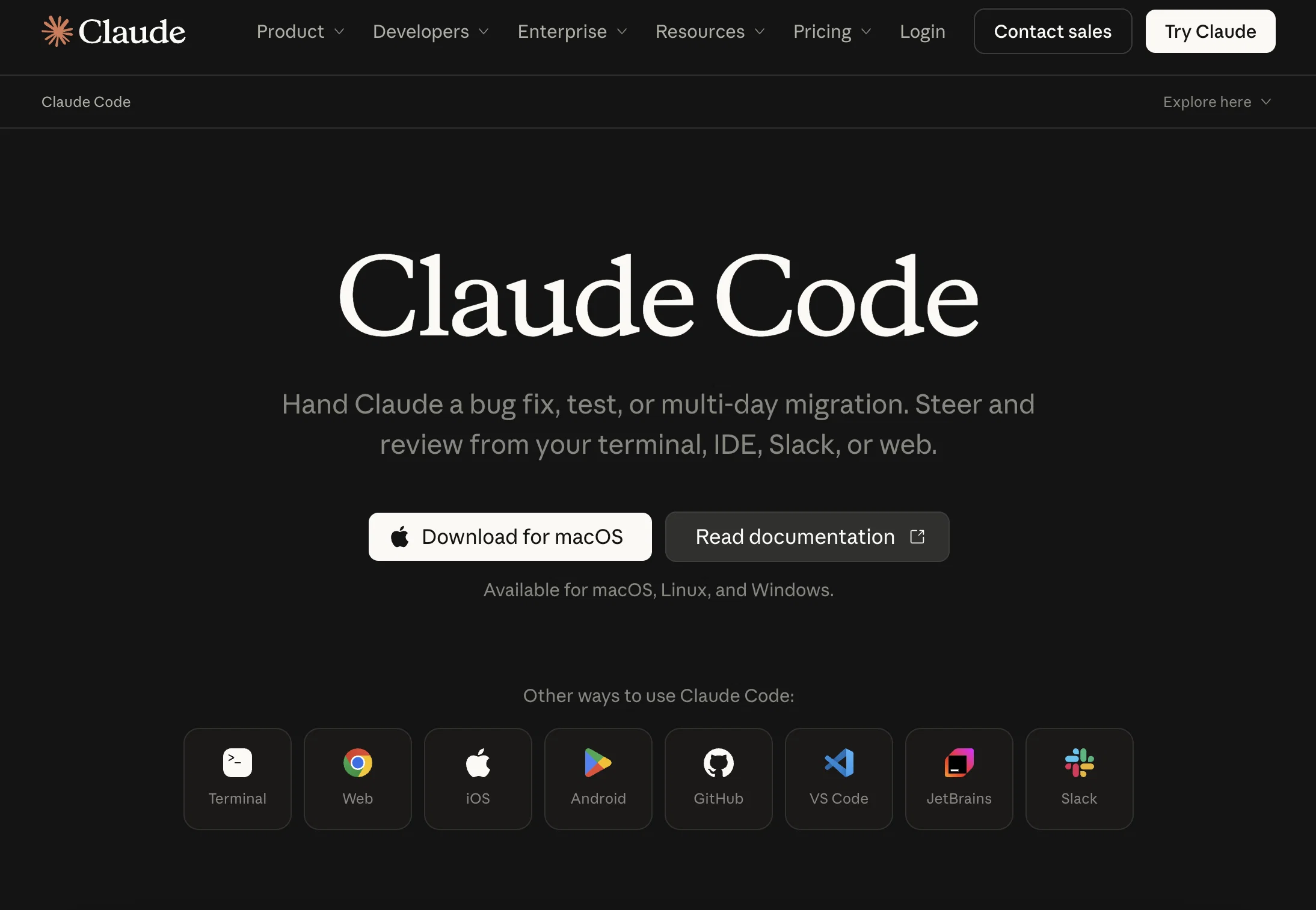 Claude Code website