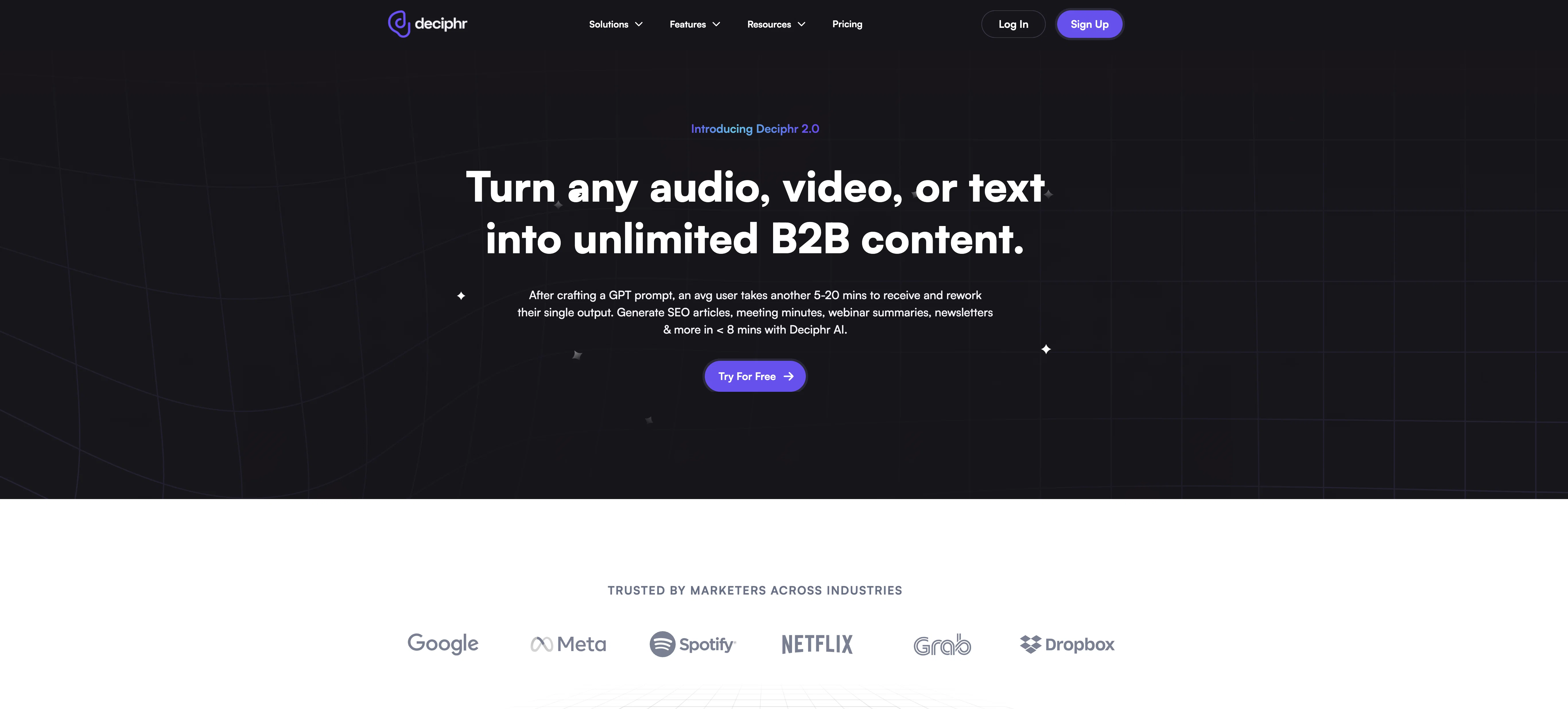 Deciphr AI website