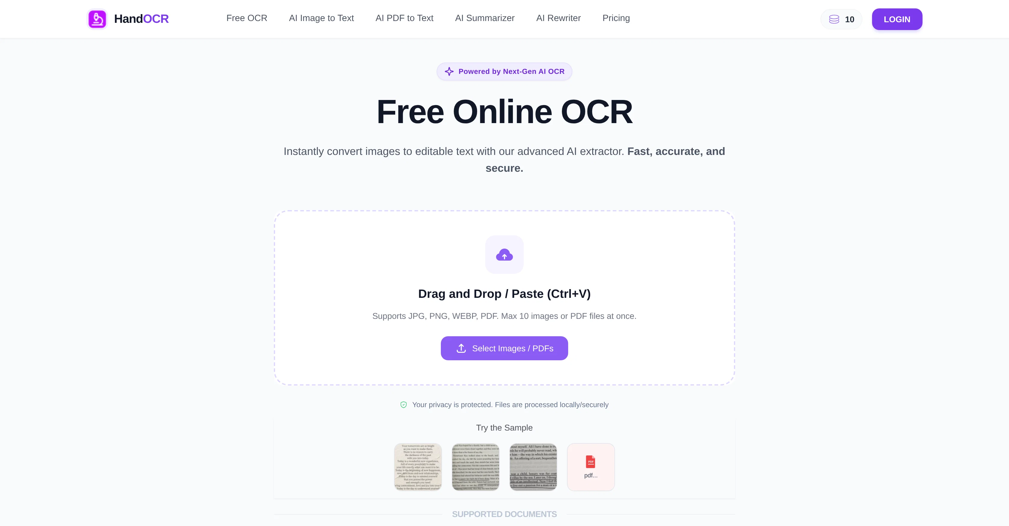 HandOCR website