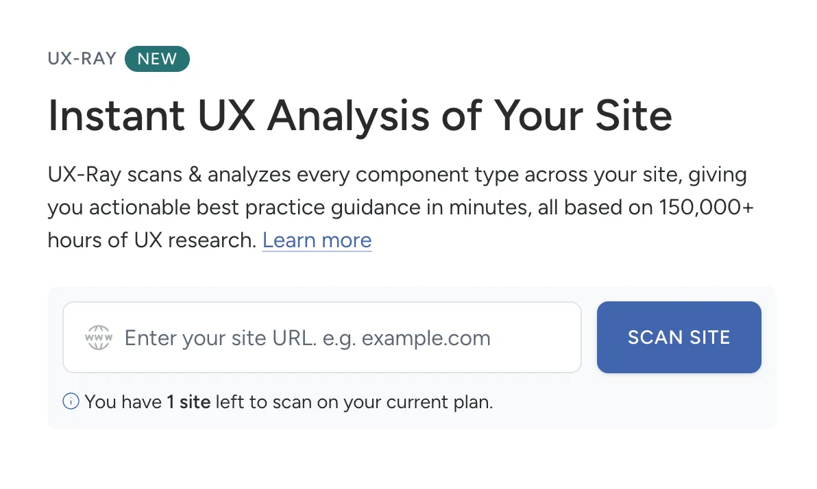 UX-Ray 1.0 by Baymard website