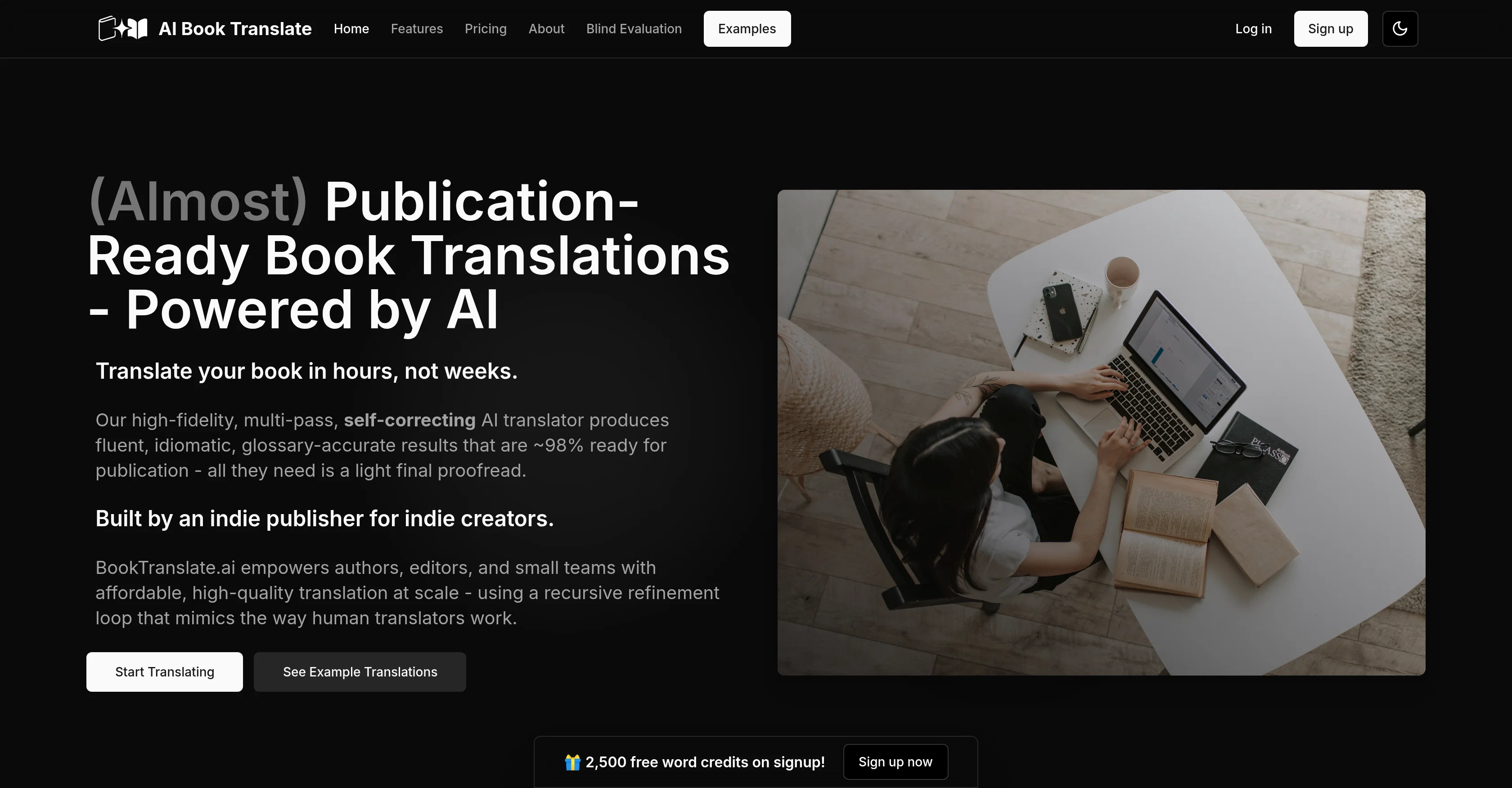 BookTranslate.ai website