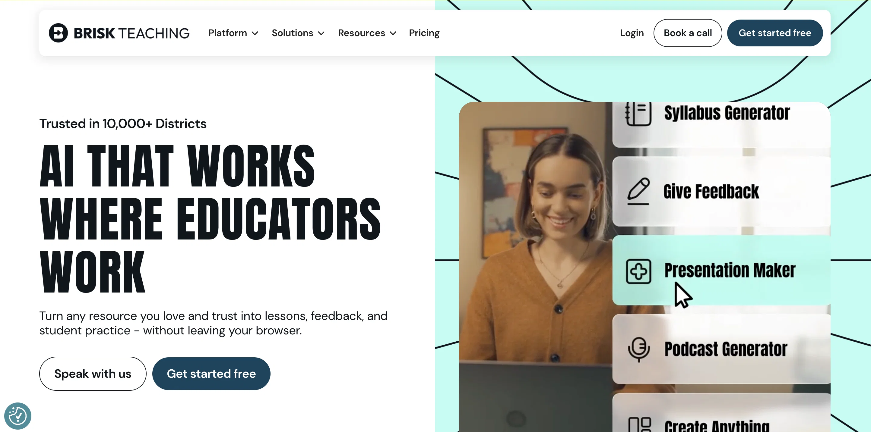 Brisk Teaching website