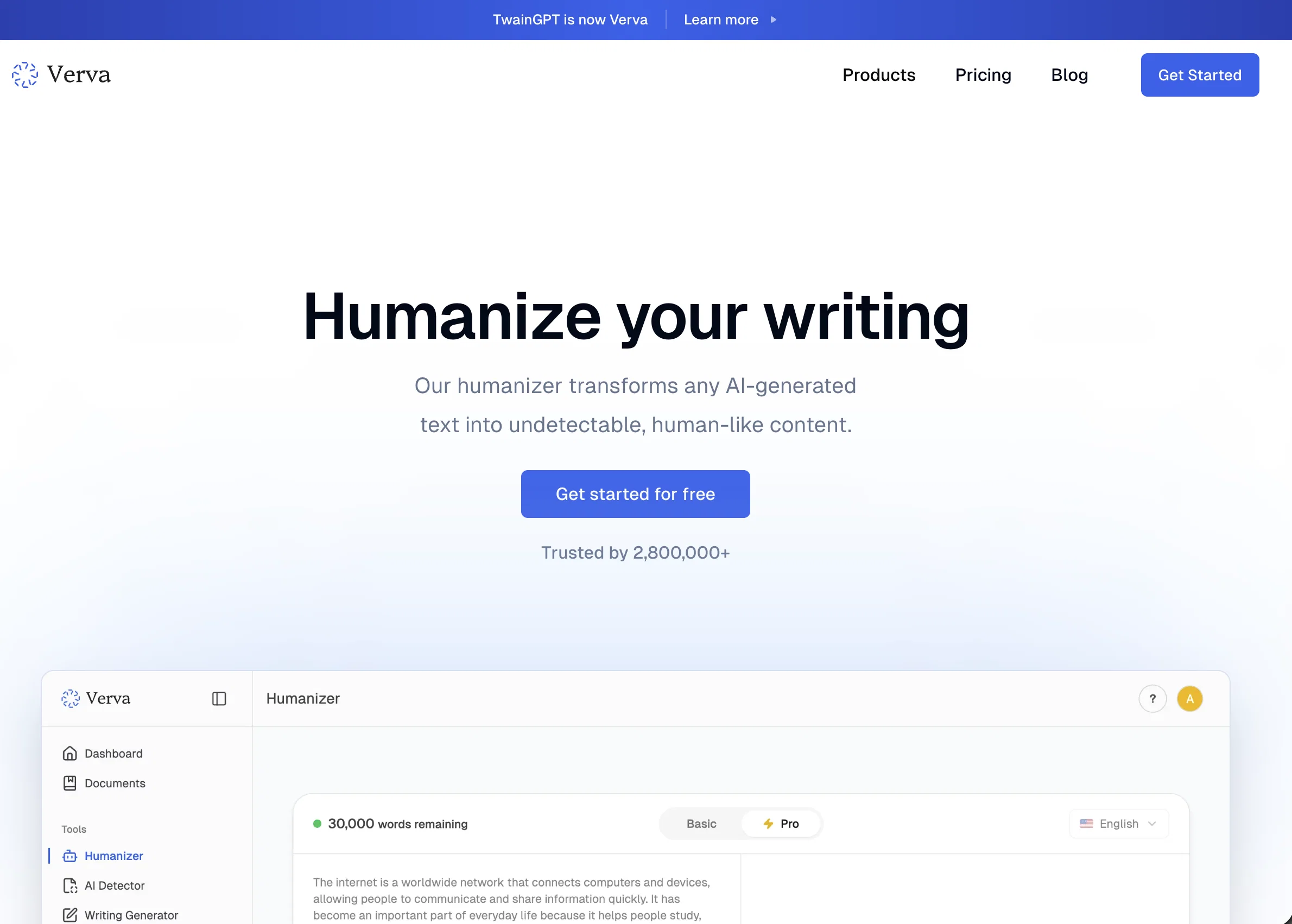 TwainGPT website