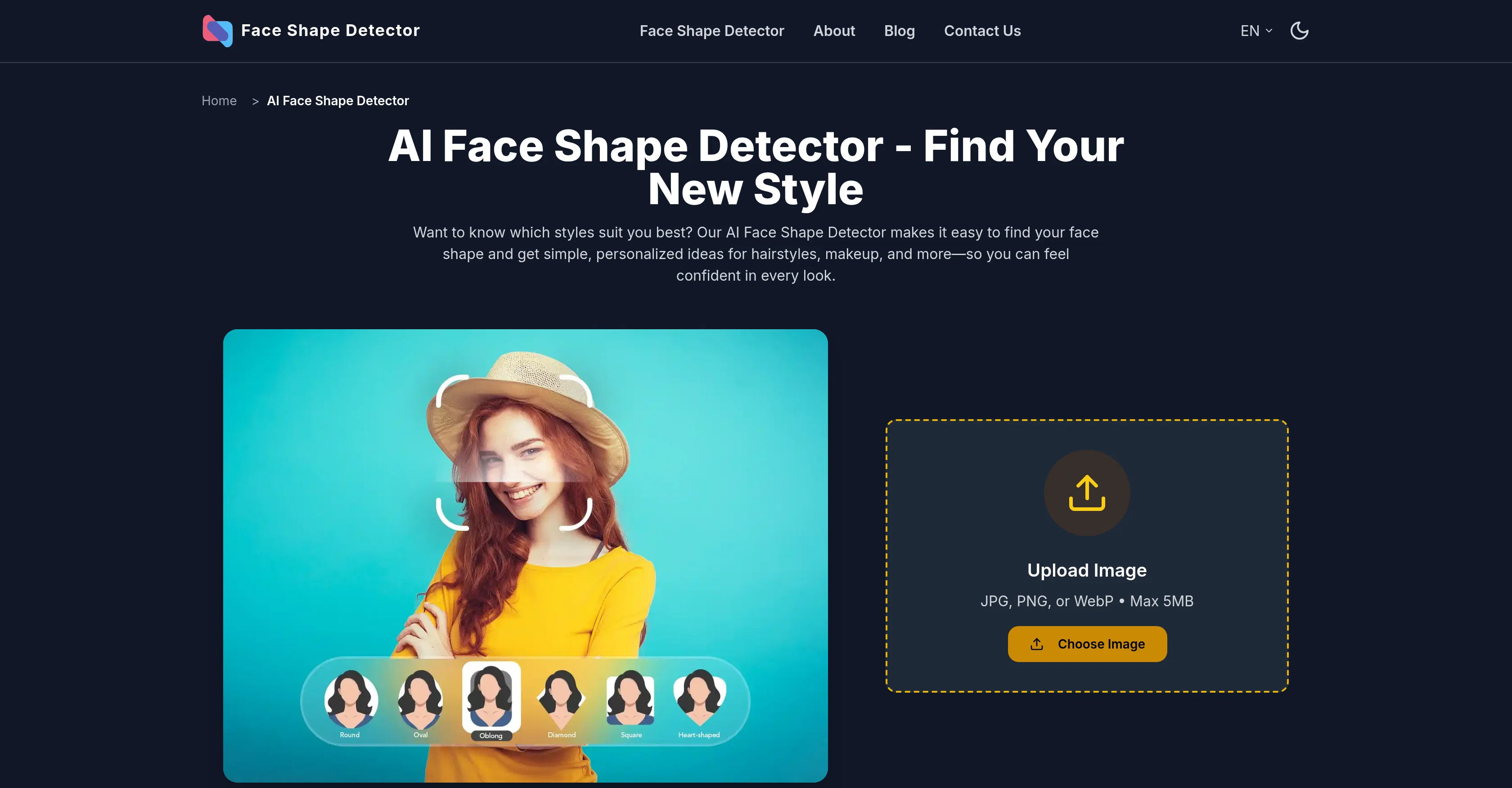 AI Face Shape Detector website