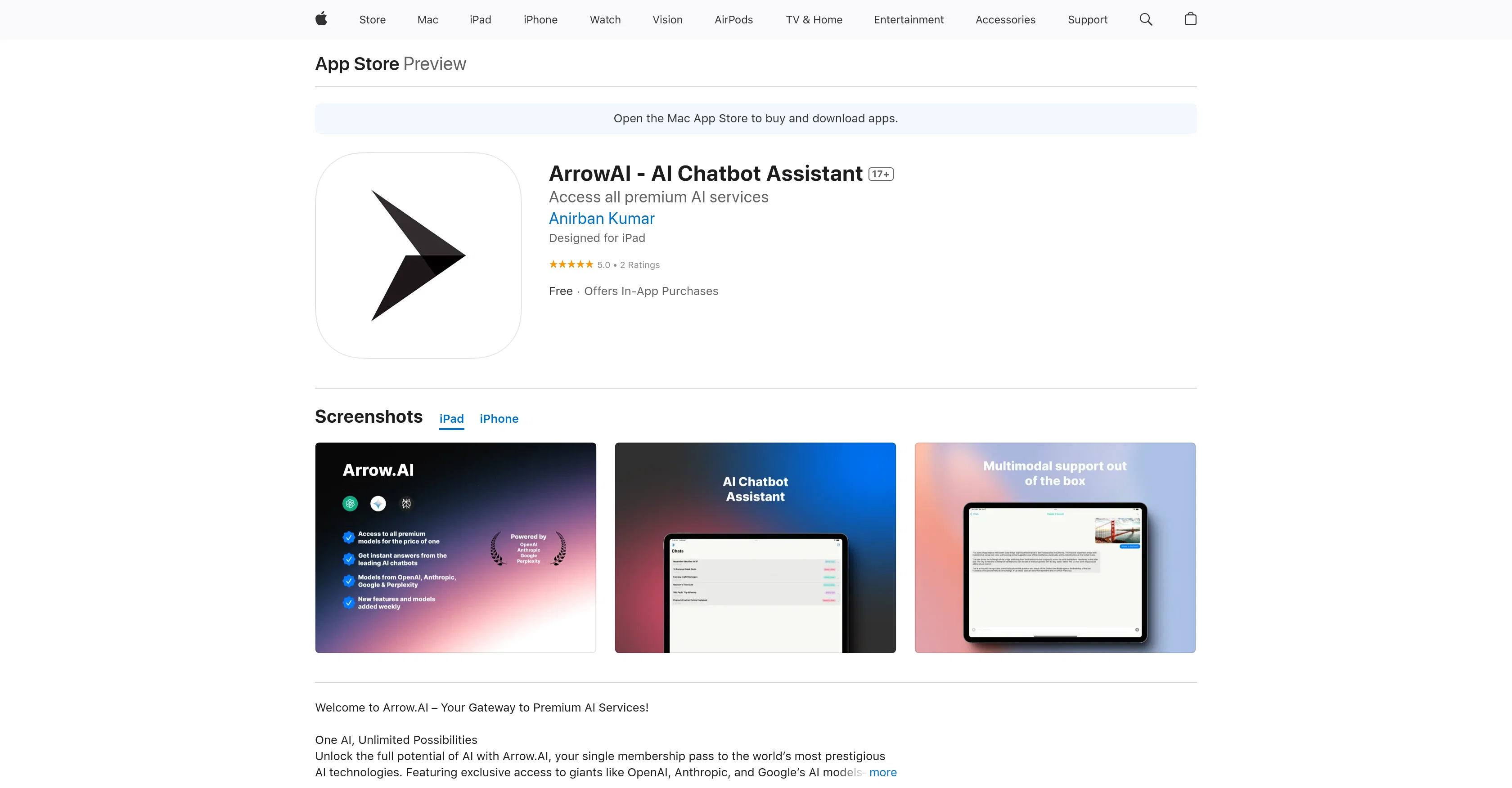 ArrowAI - AI Chatbot Assistant website