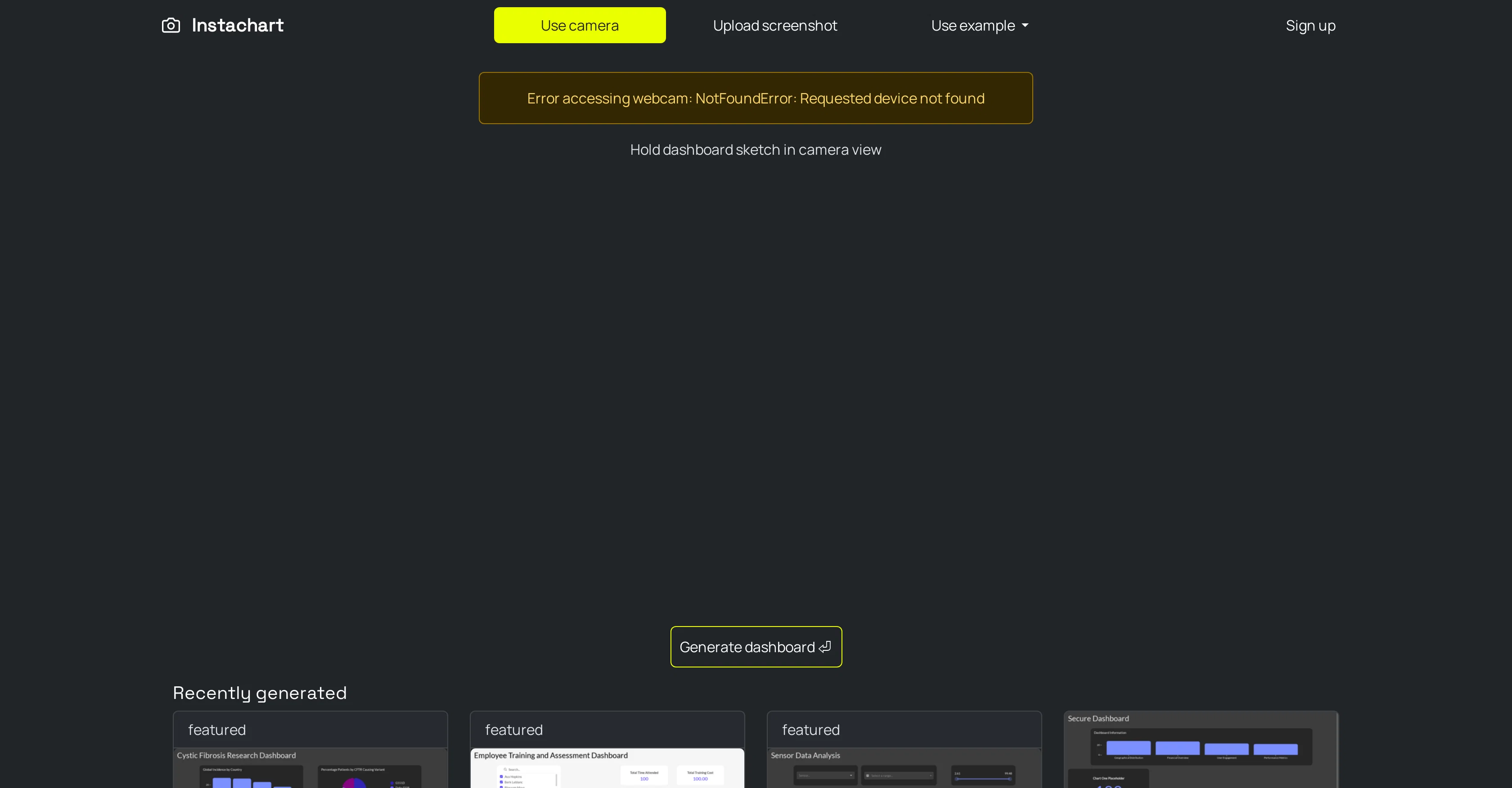 Instachart website