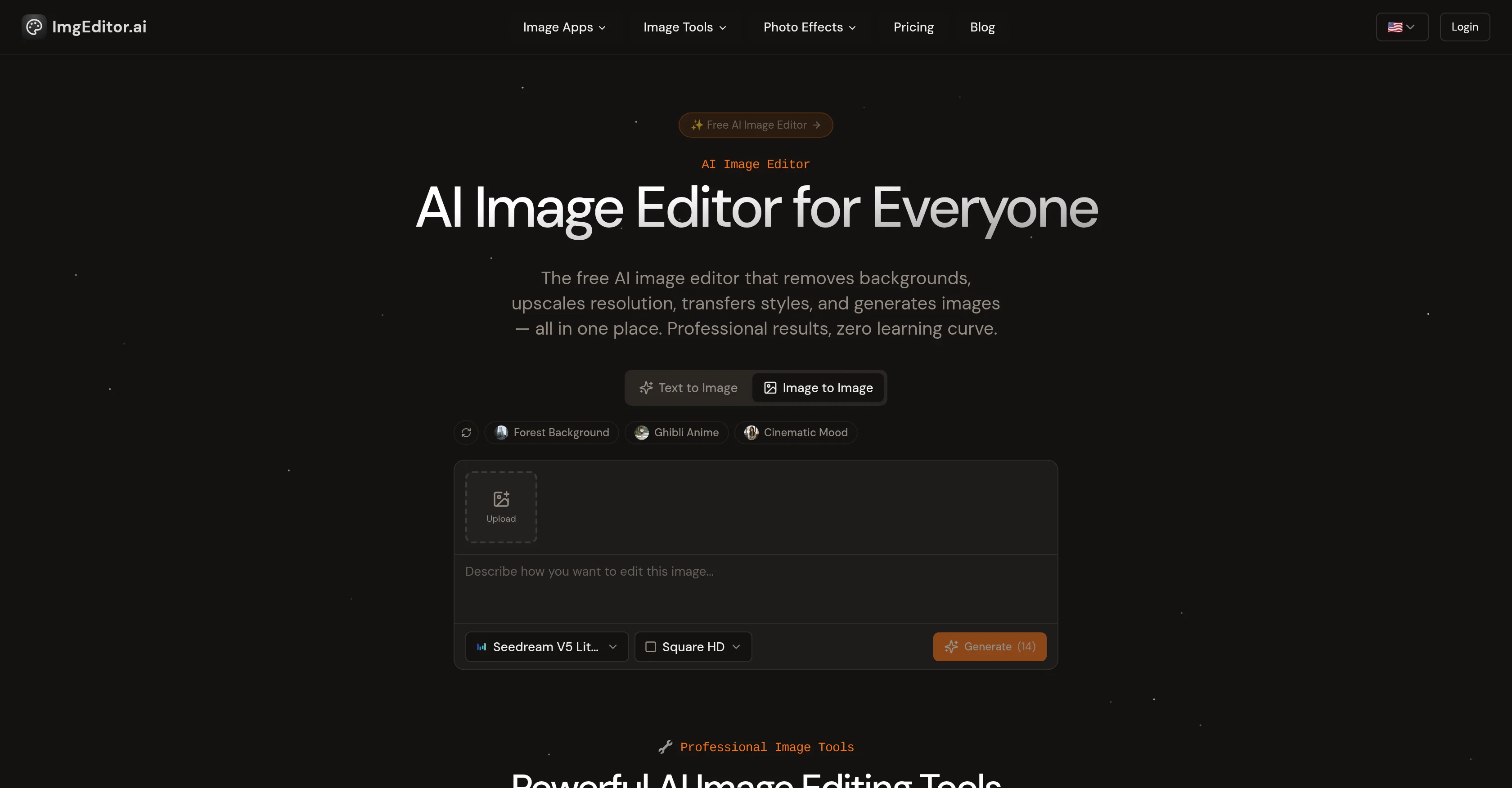 ImgEditor AI website