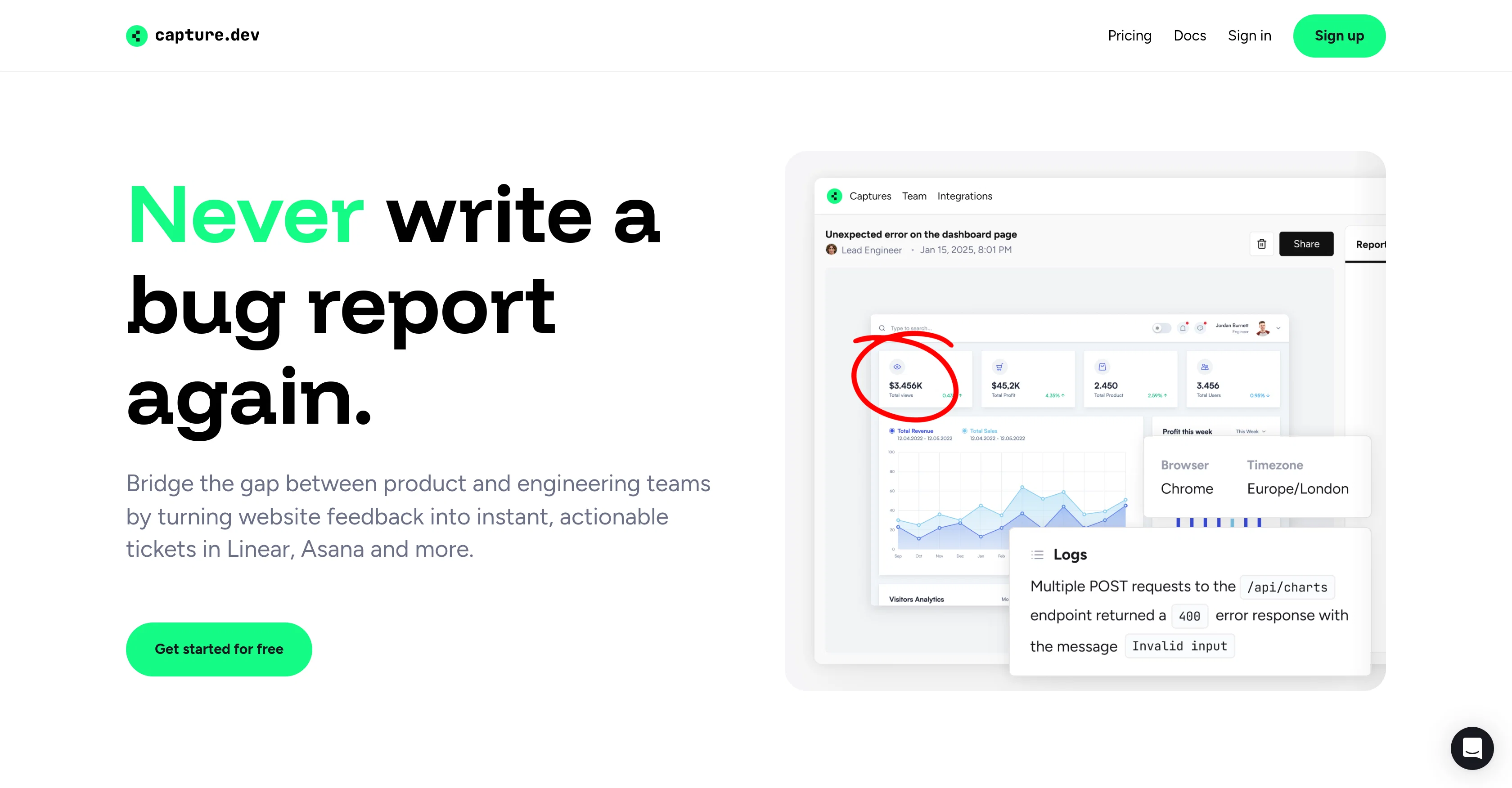 Capture.dev website