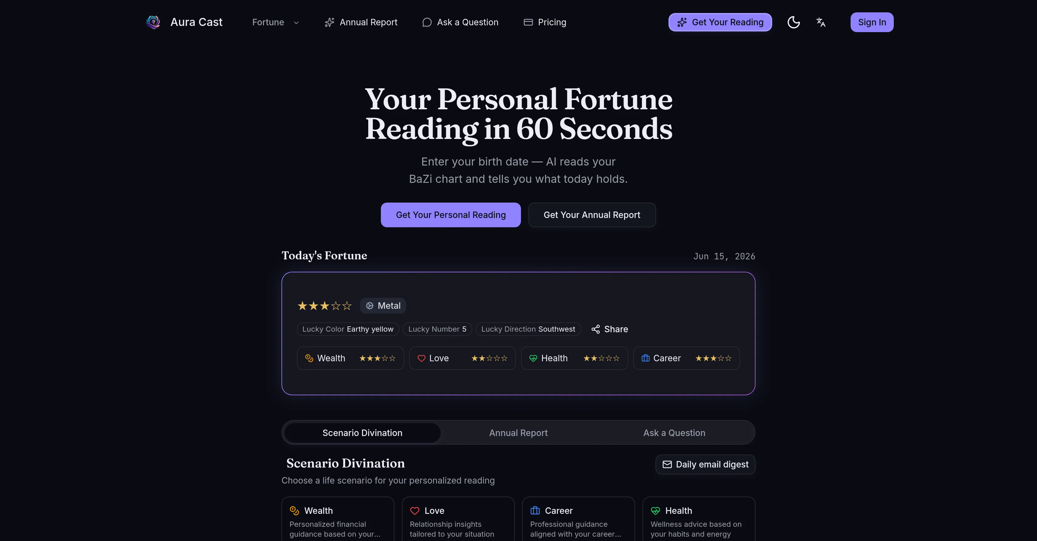Aura Cast website