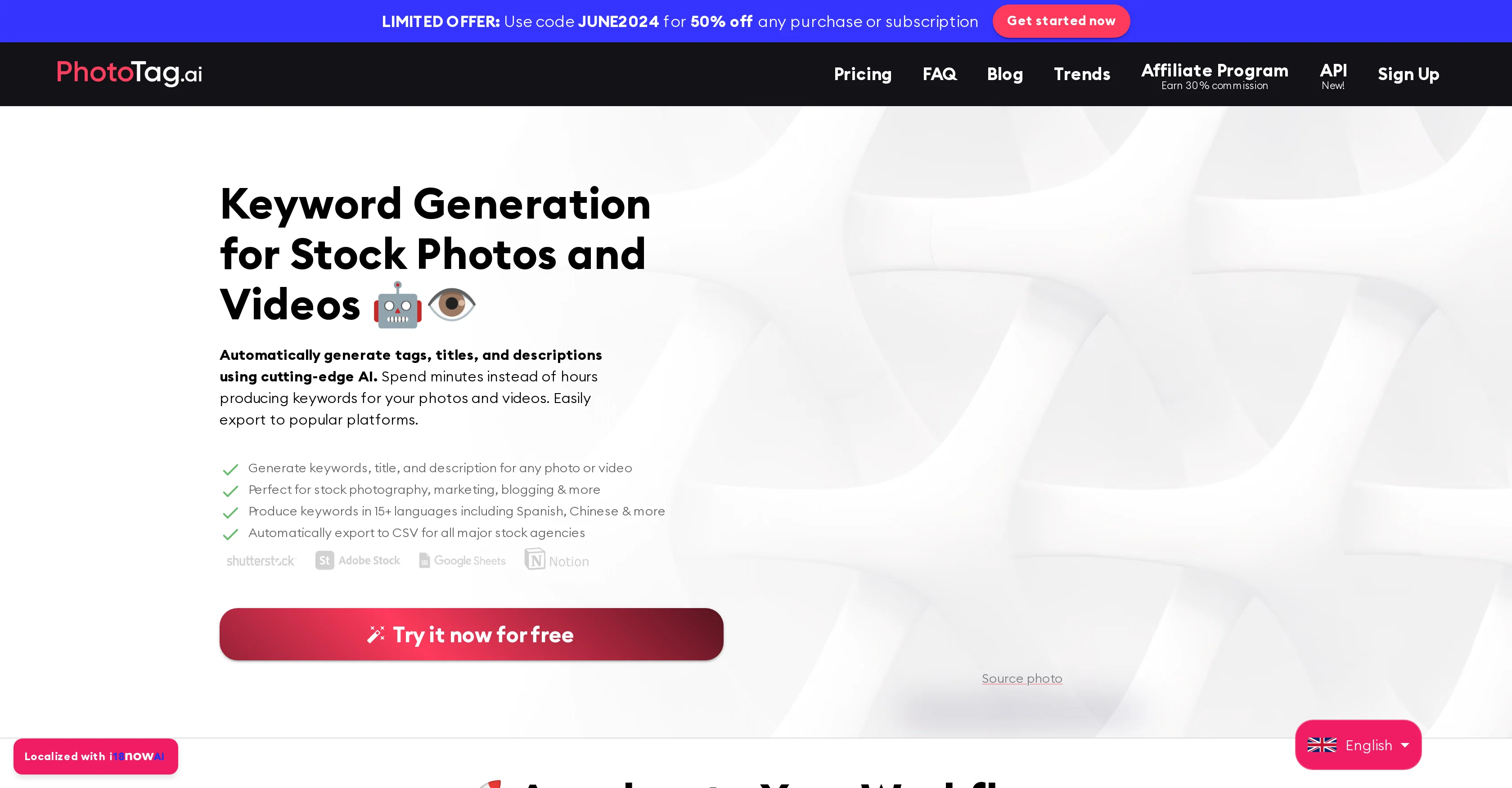 PhotoTag.ai website