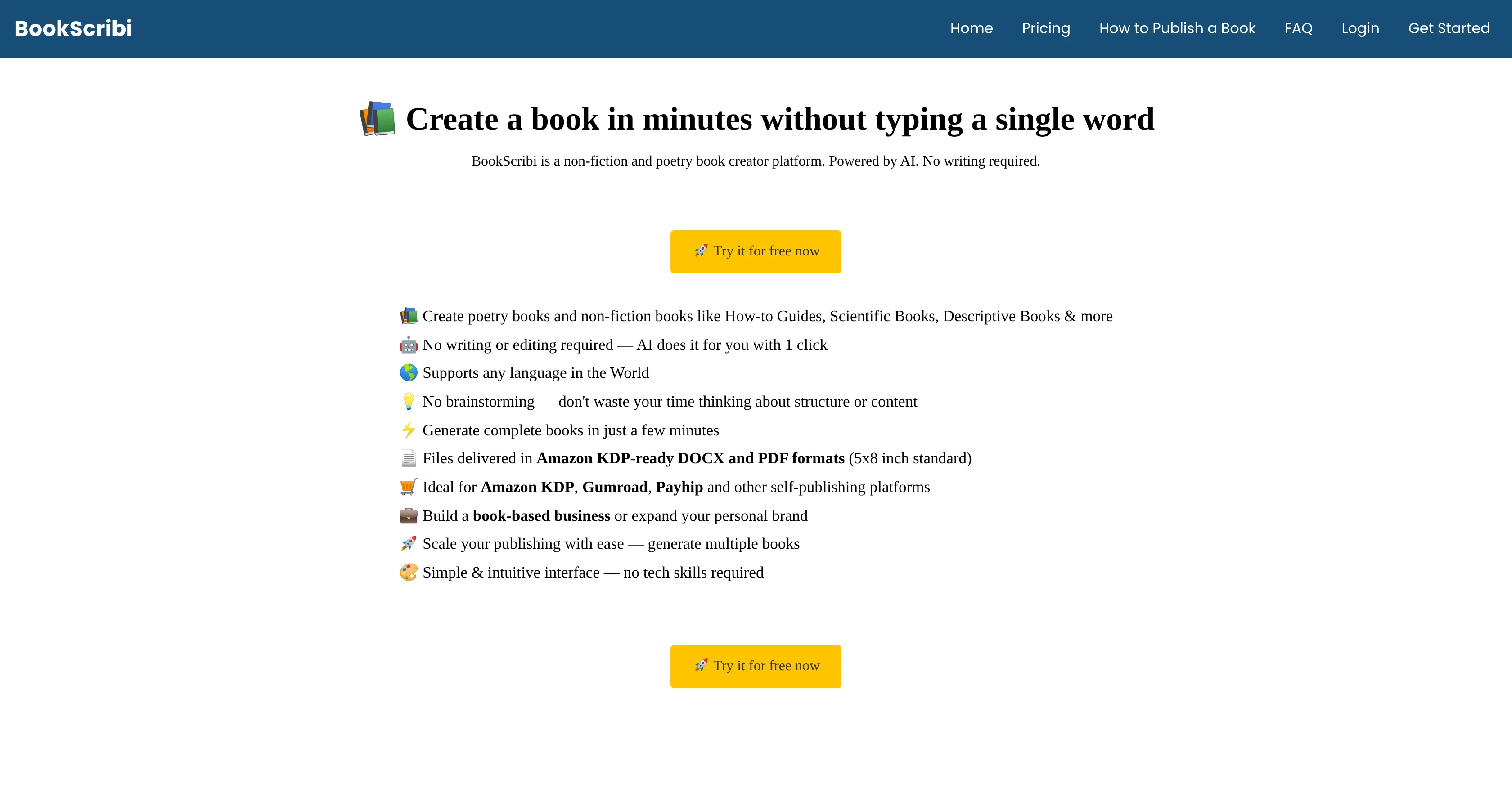 BookScribi website