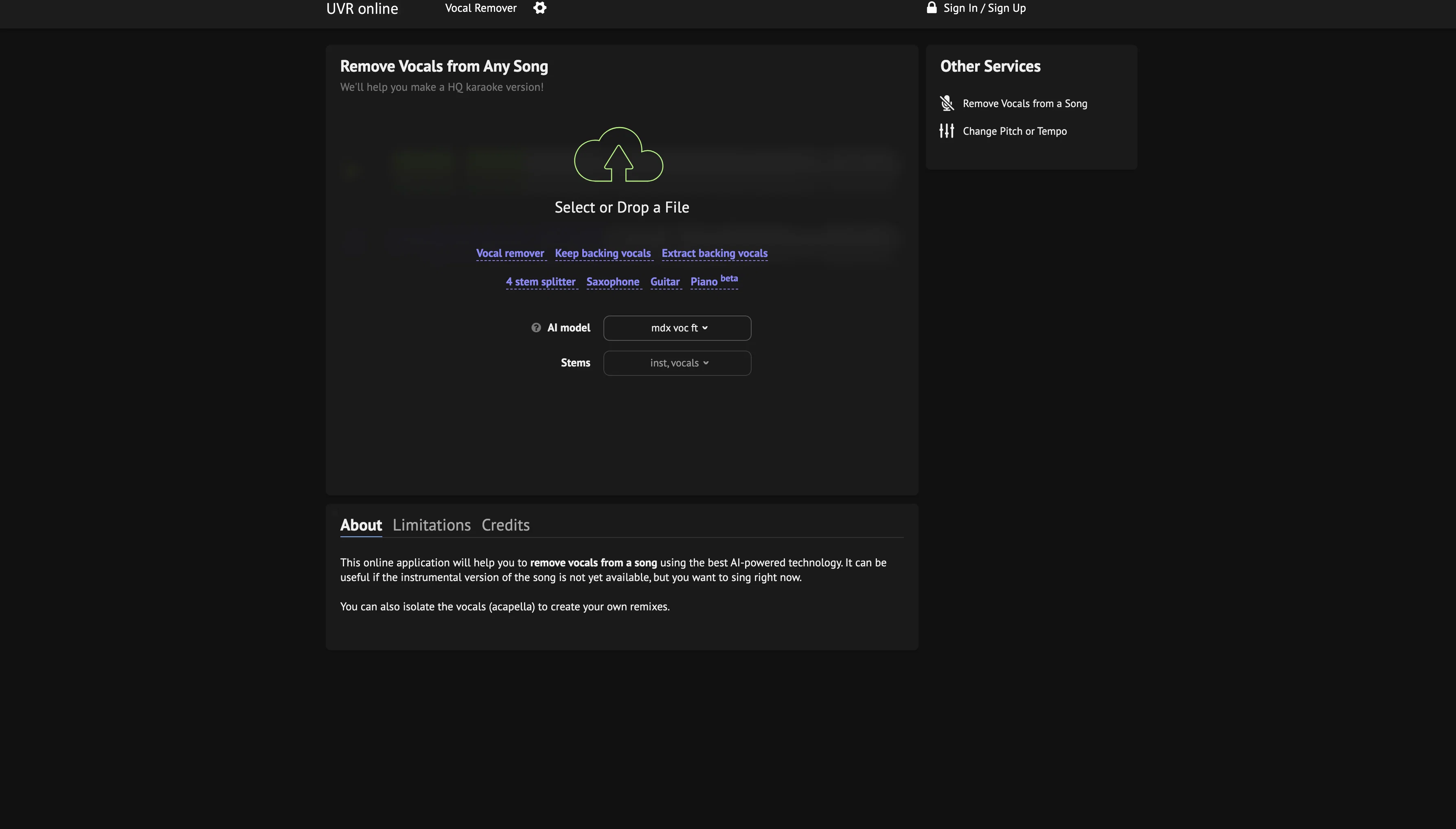 UVR Online website