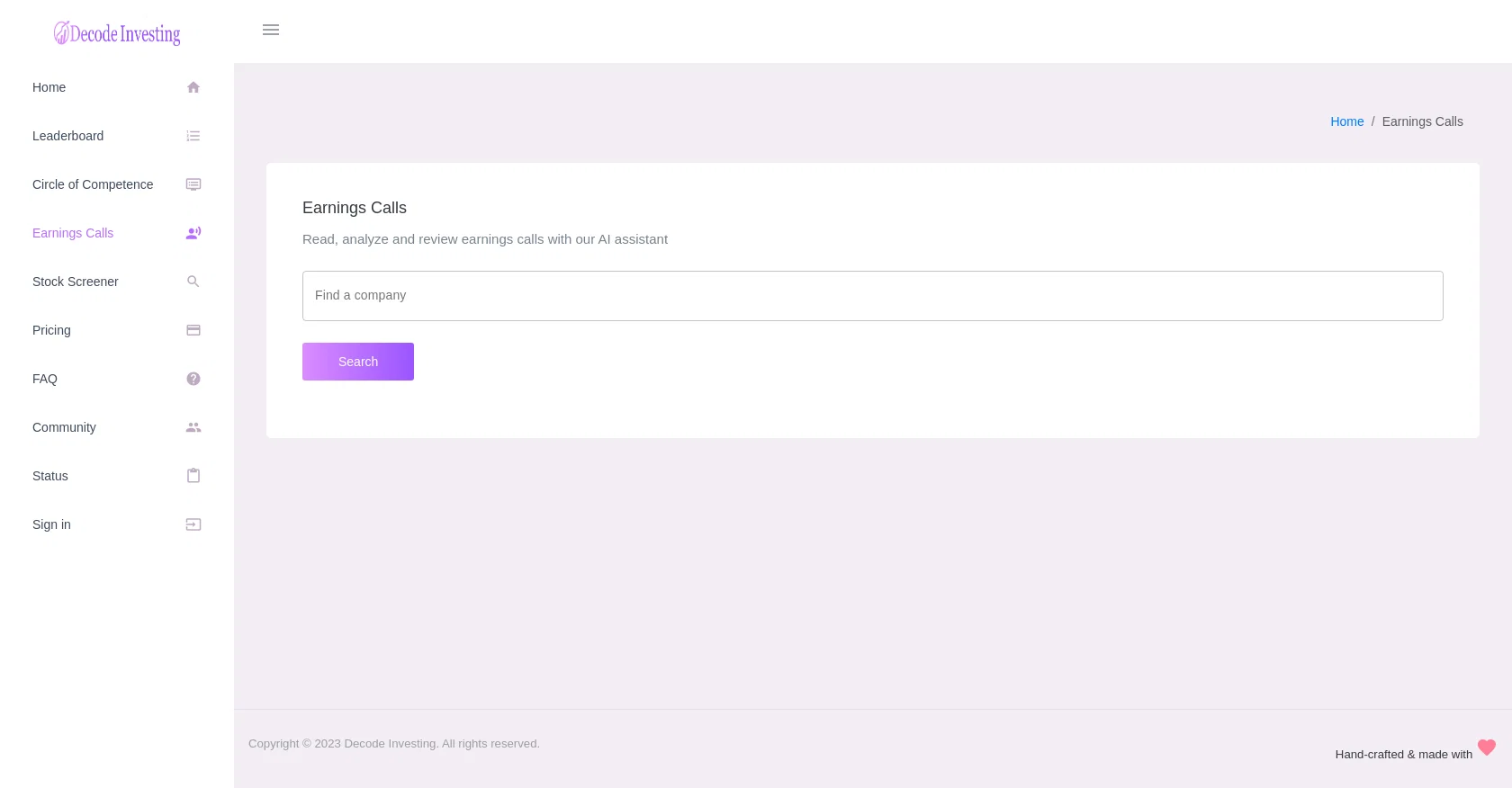 Decode Investing website