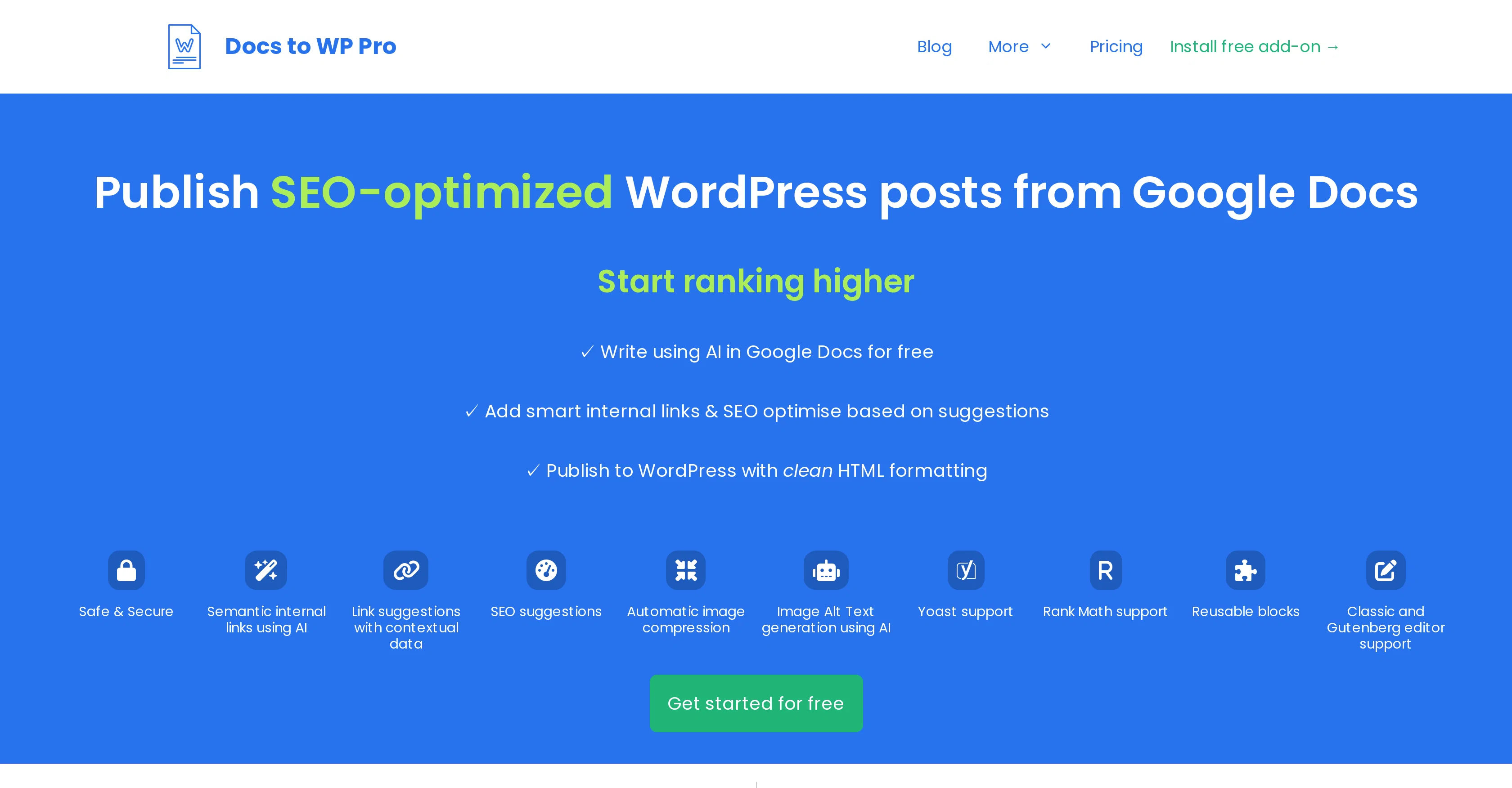 Docs to WP Pro website