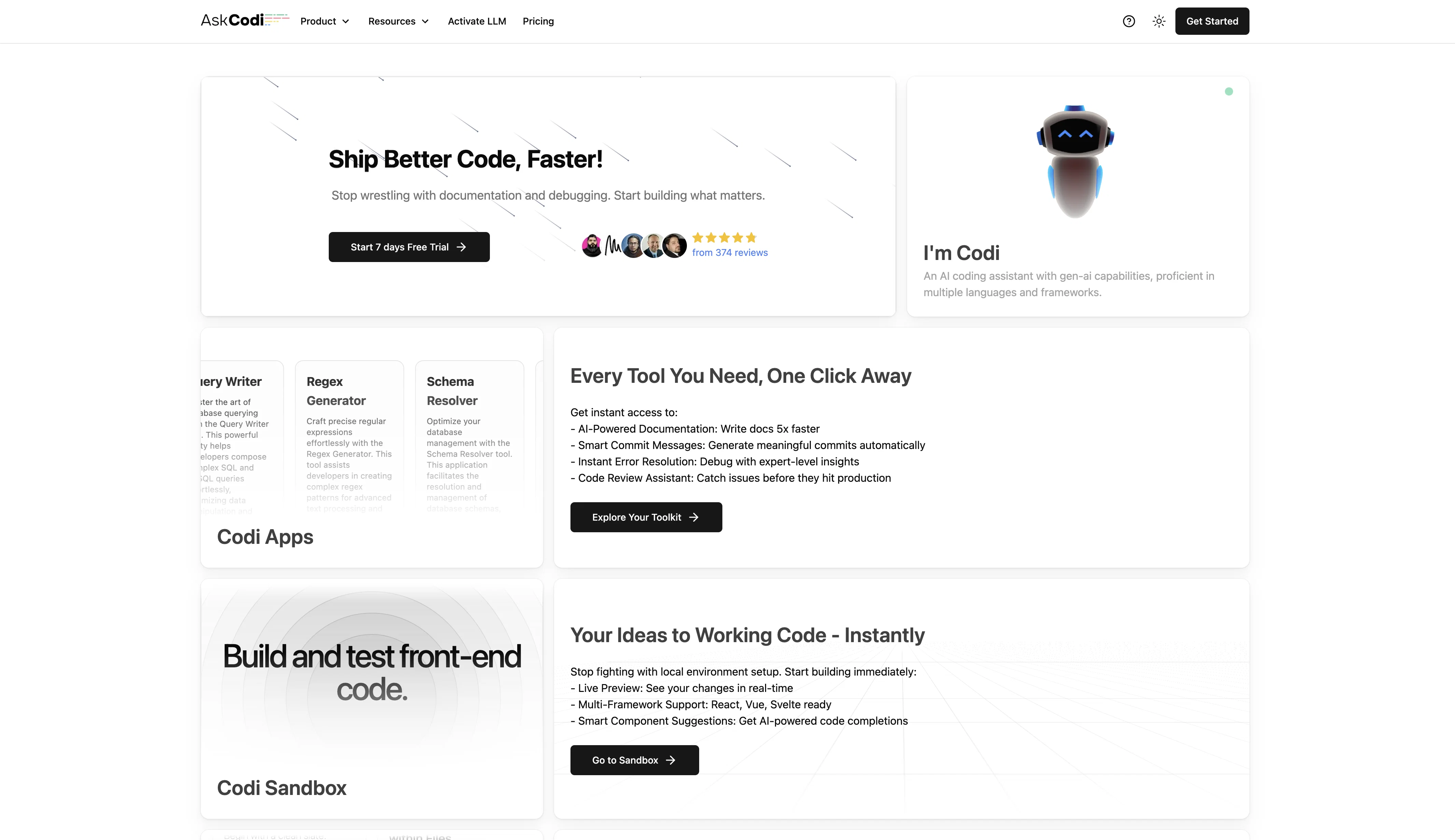 AskCodi website