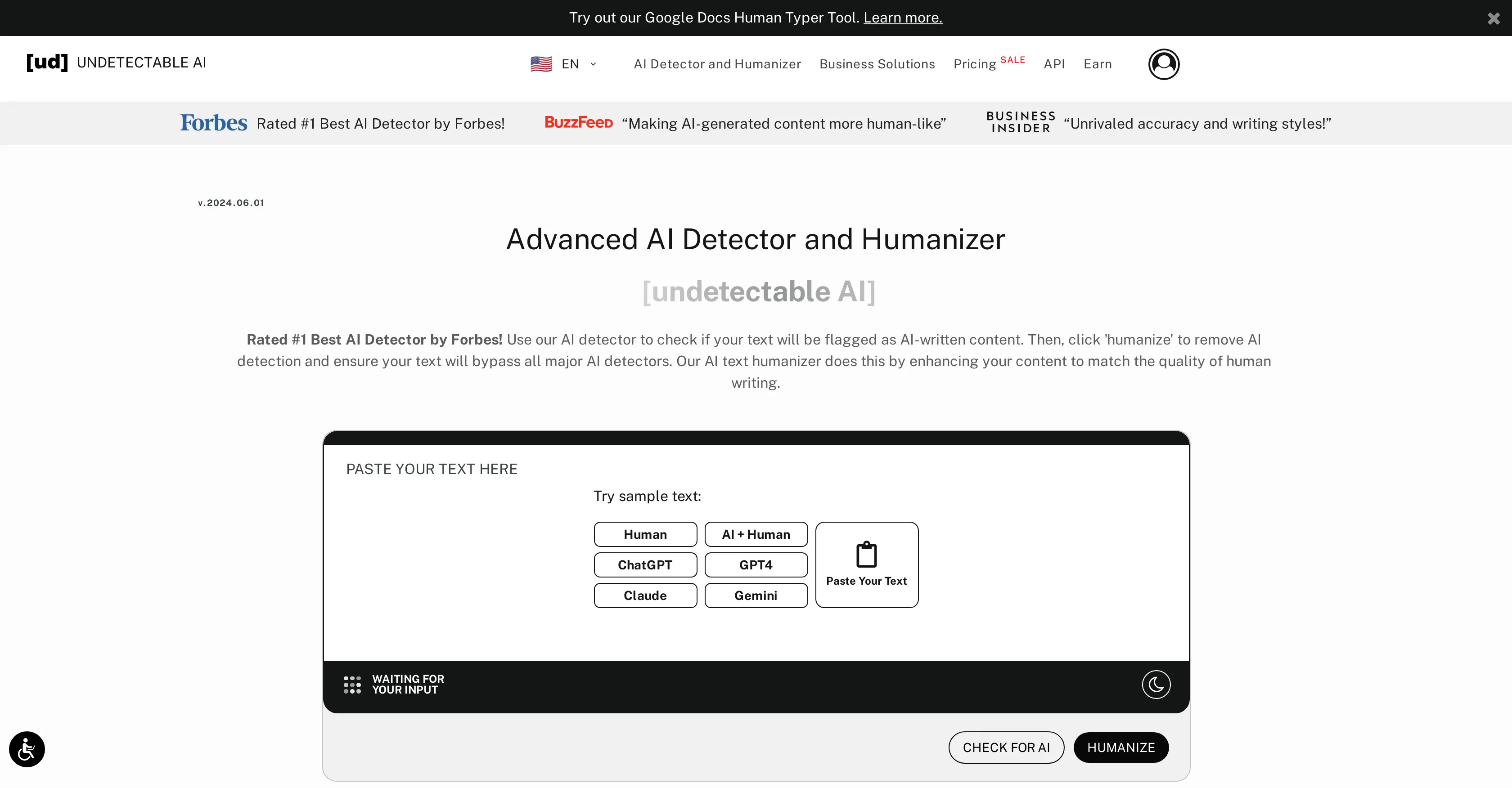 Undetectable AI website