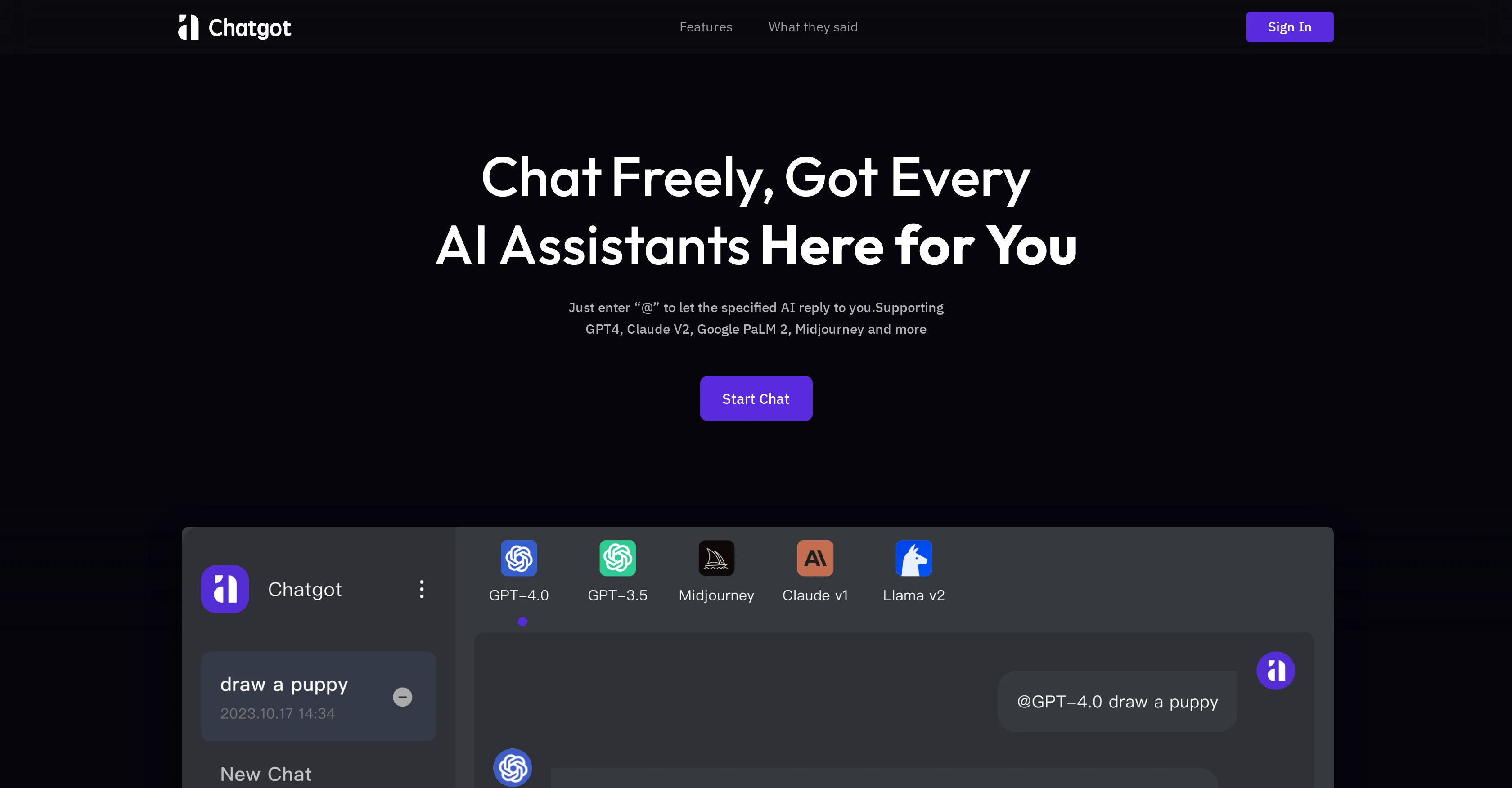 Chatgot website