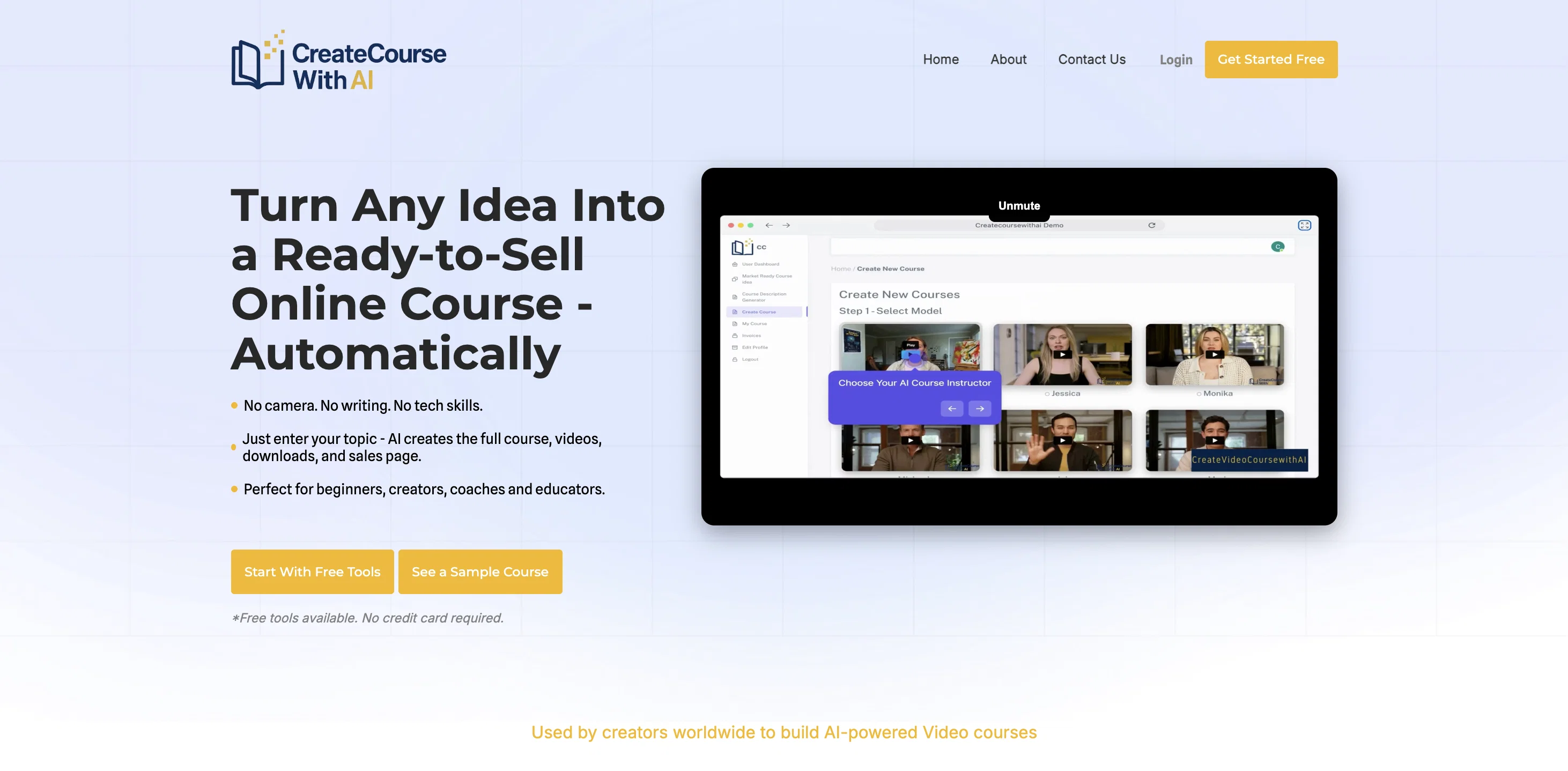 CreateCourseWithAI website