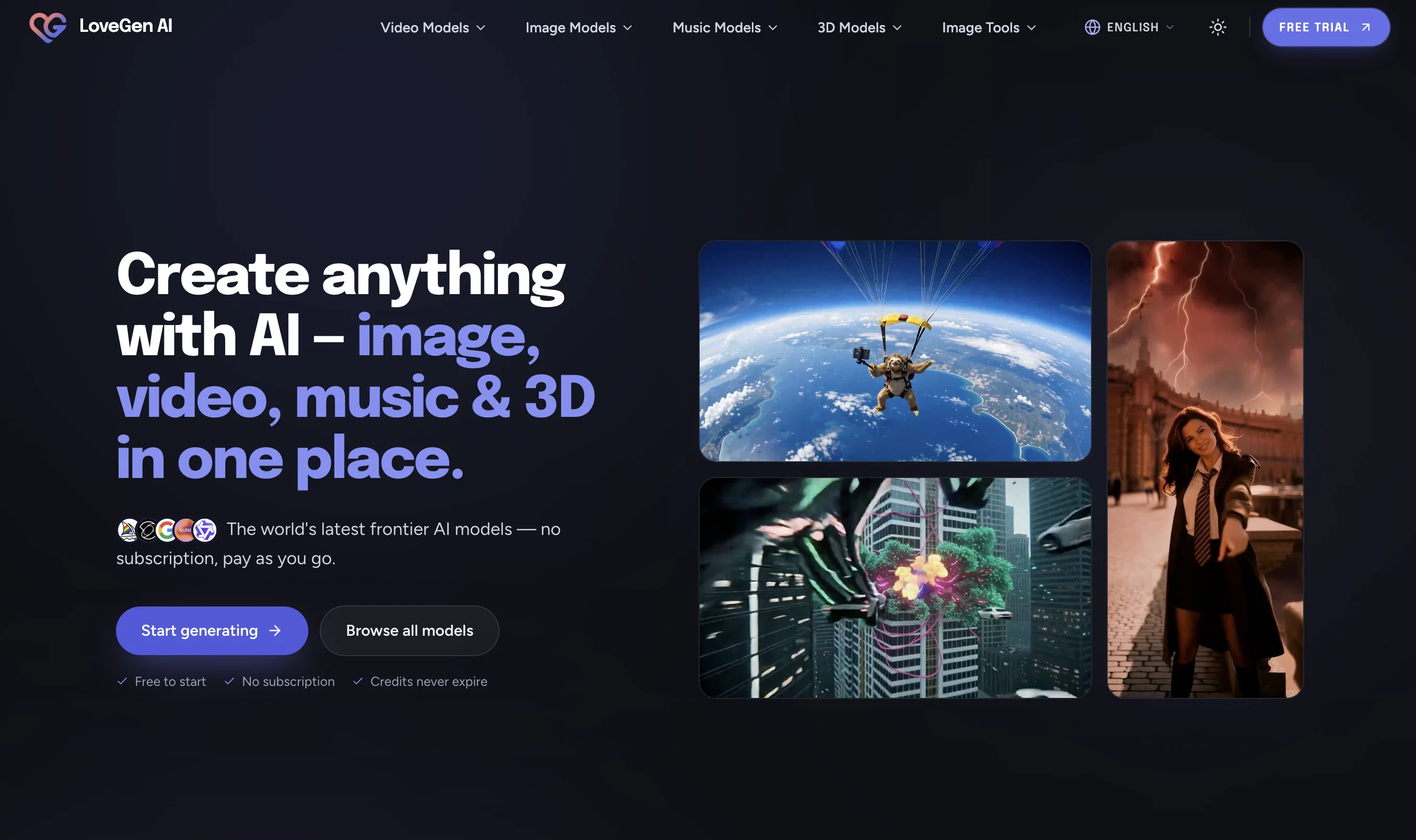 LoveGen AI website
