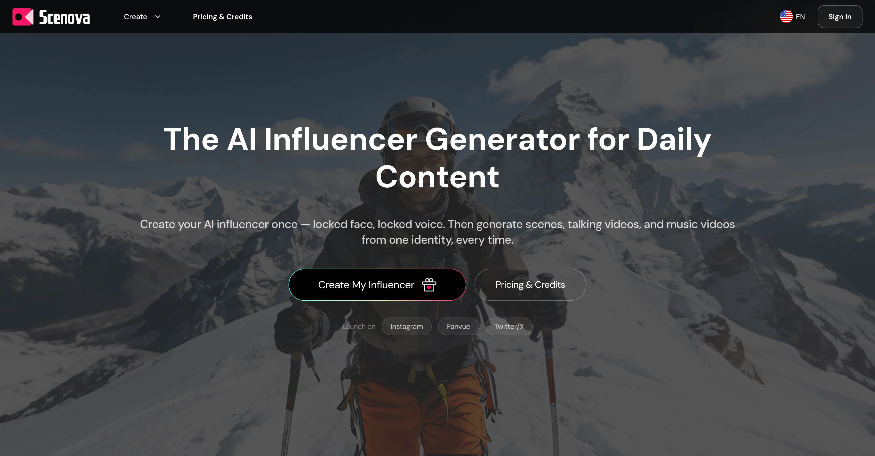 Scenova AI website