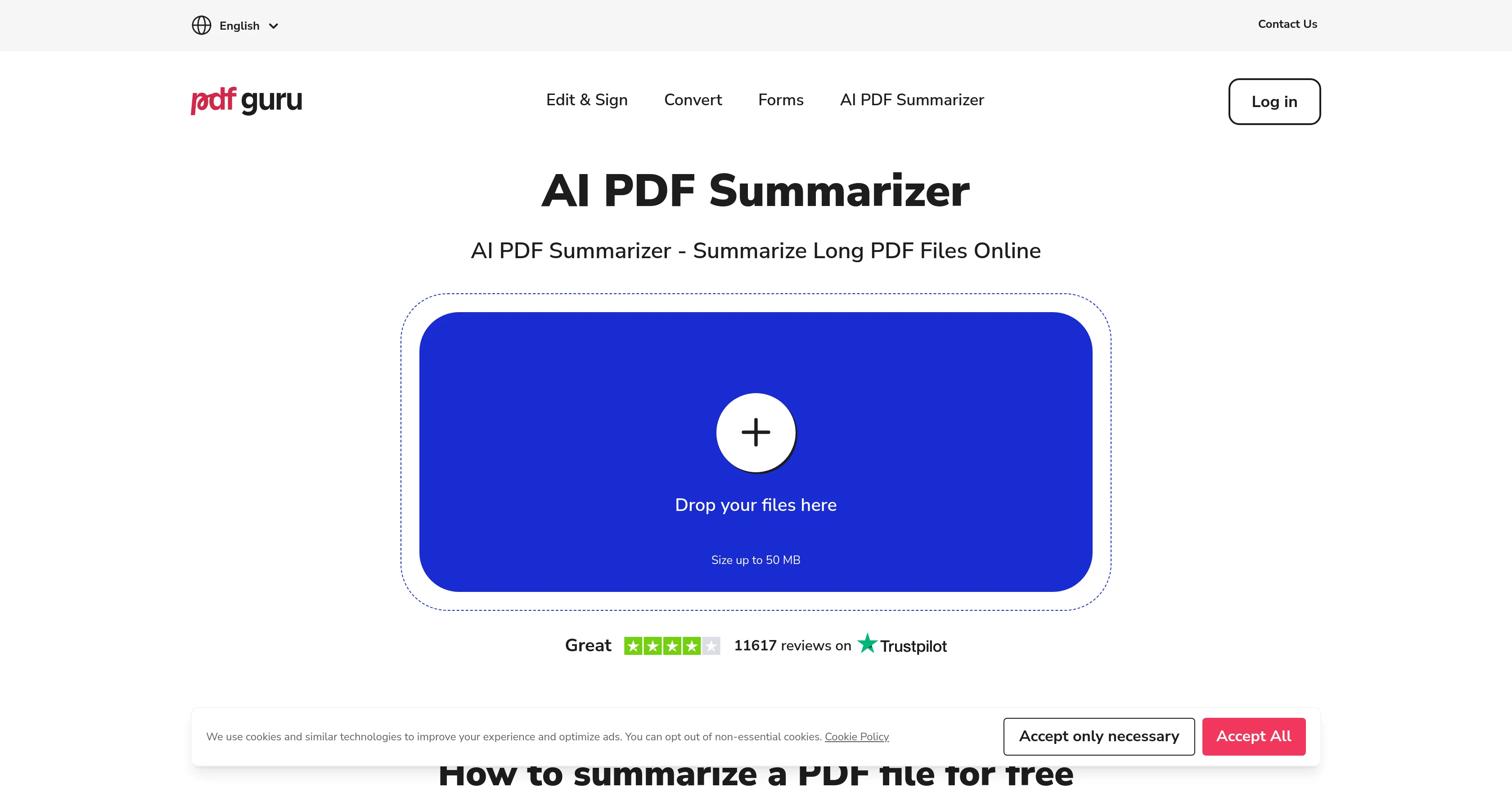 PDF Guru - AI PDF Summarizer website