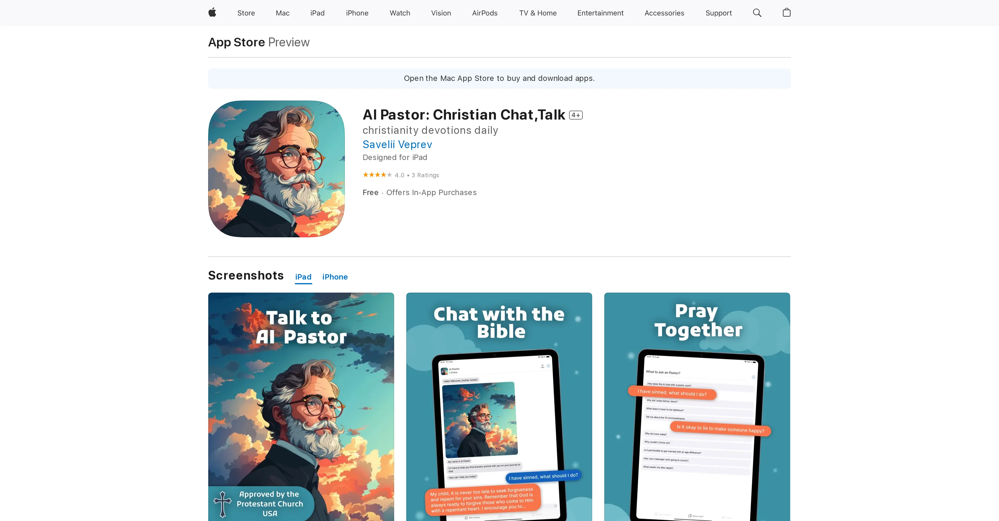 AI Pastor website