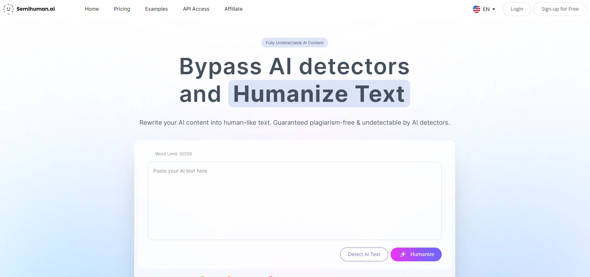 Semihuman AI website