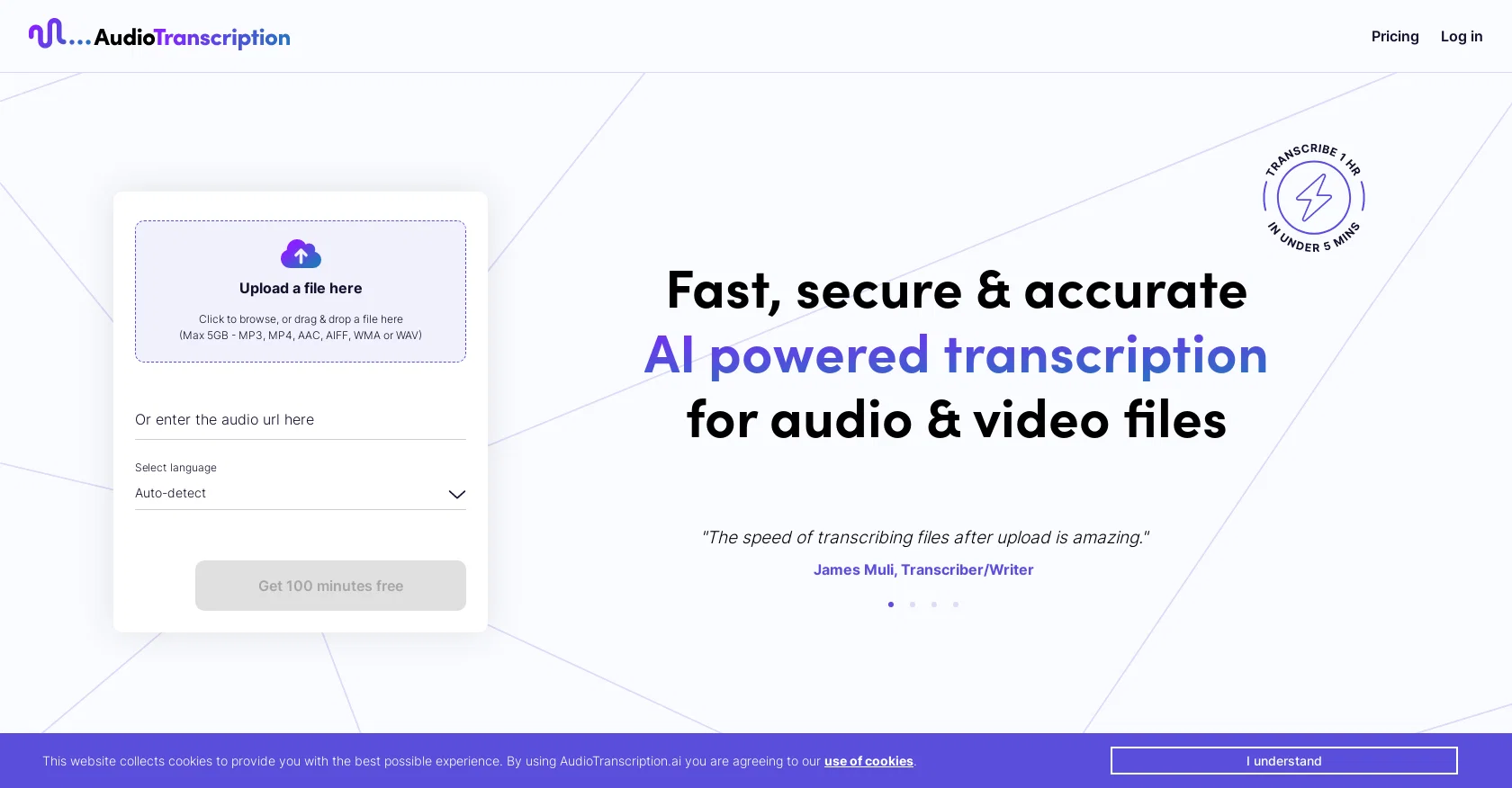 AudioTranscription website