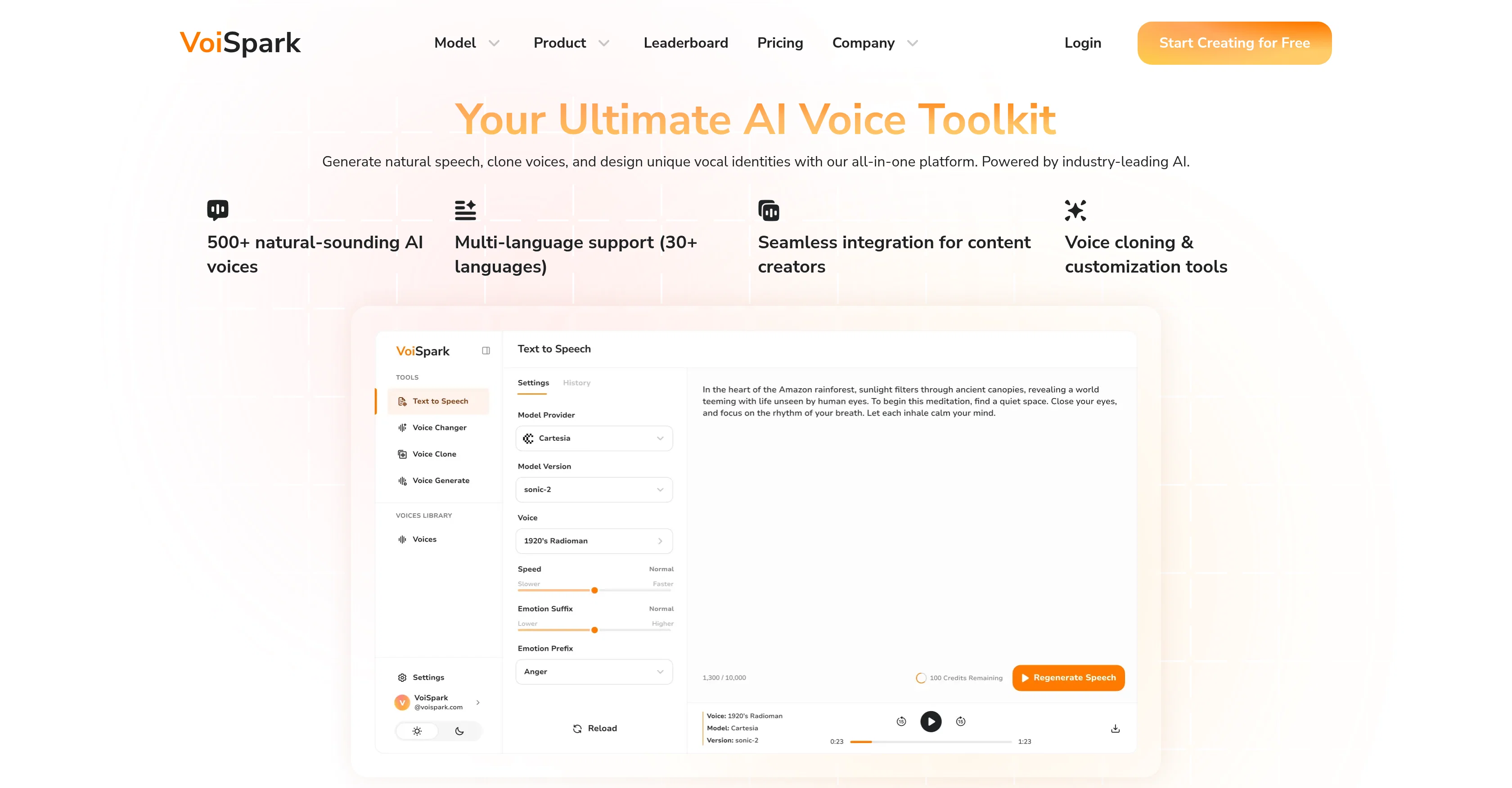 VoiSpark website