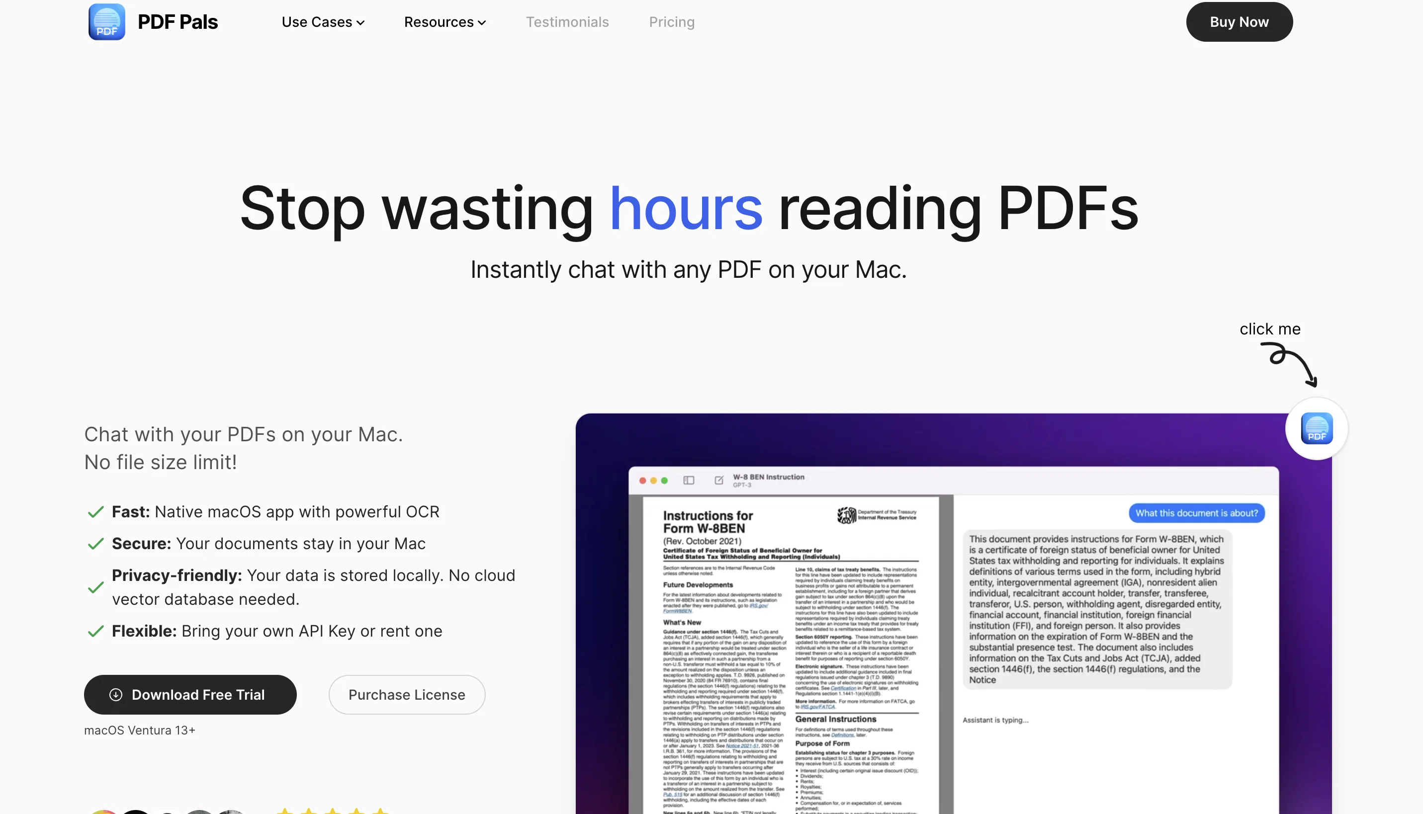 PDF Pals — ChatPDF on Mac website
