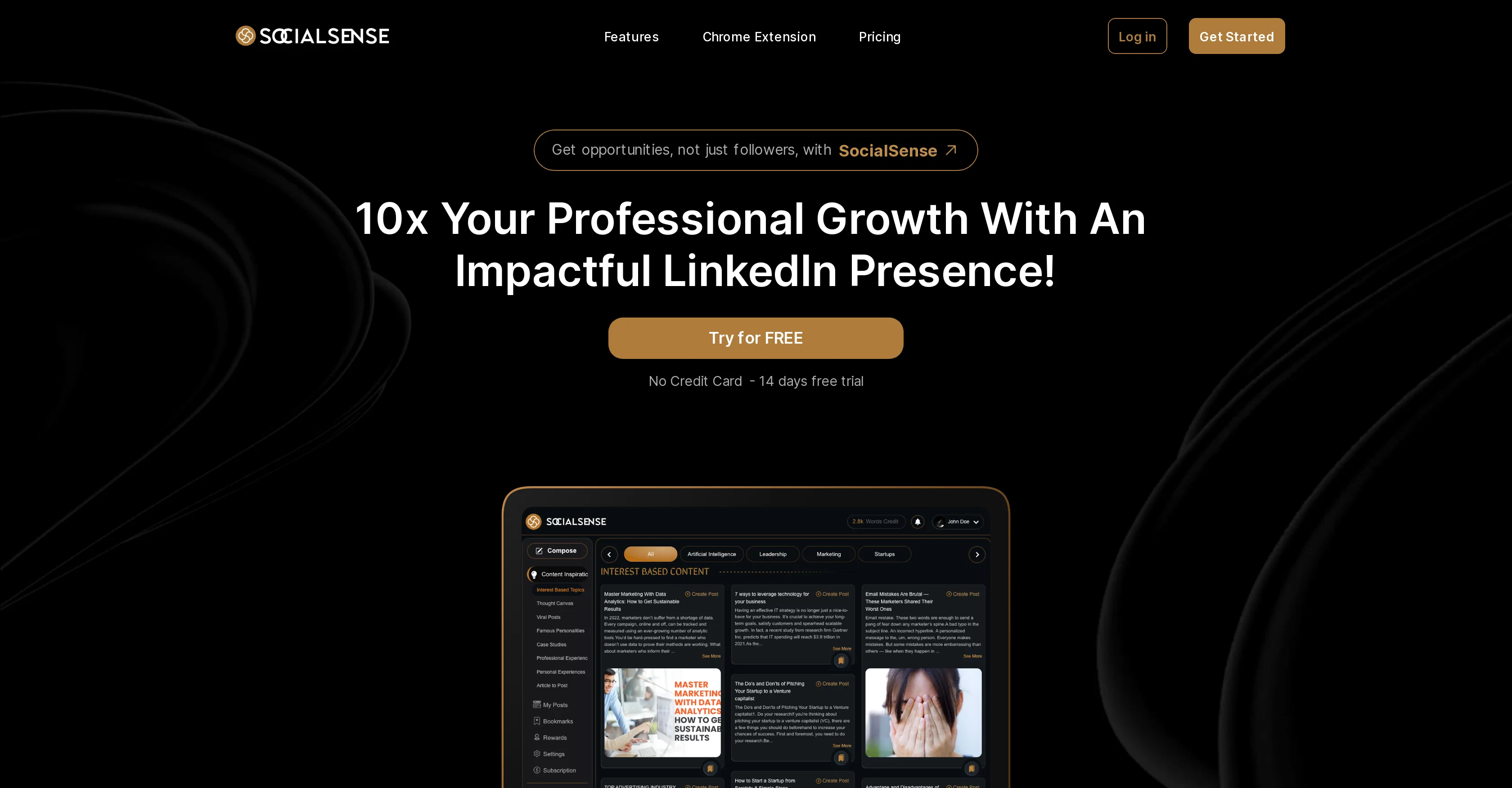 SocialSense website