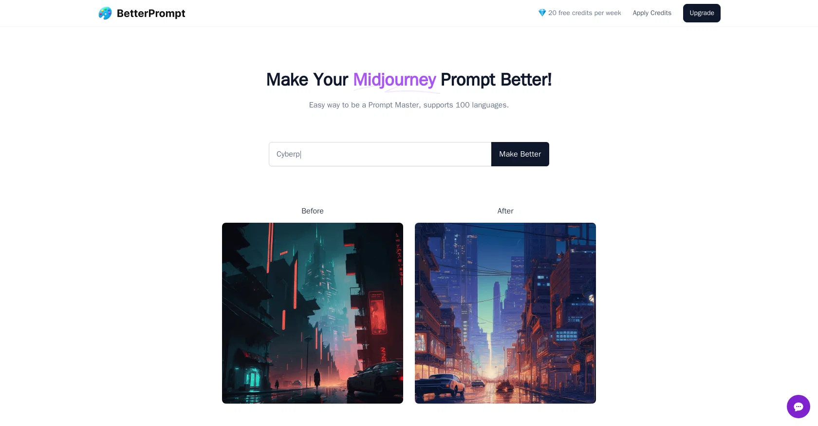 BetterPrompt website
