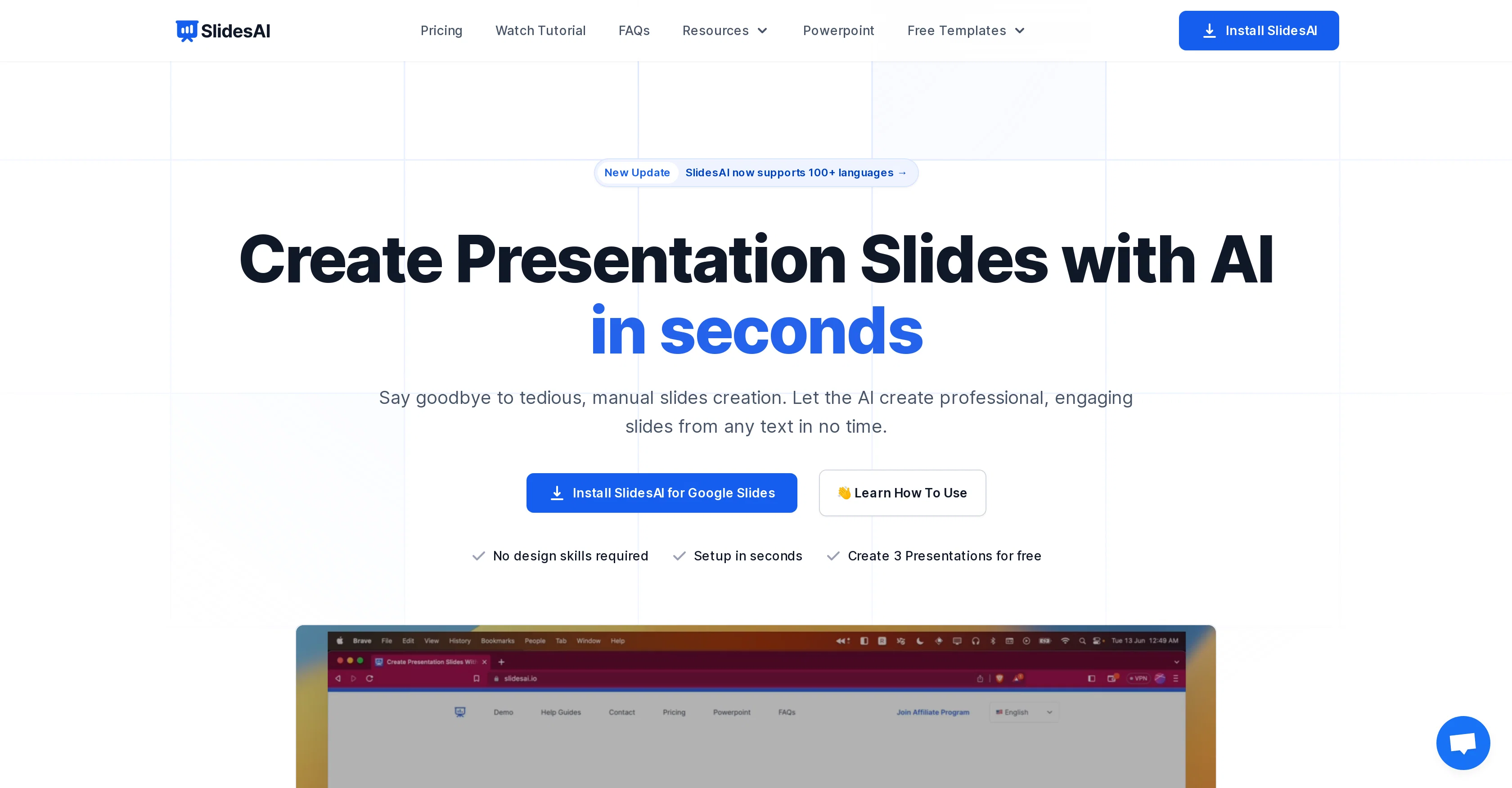 SlidesAI website