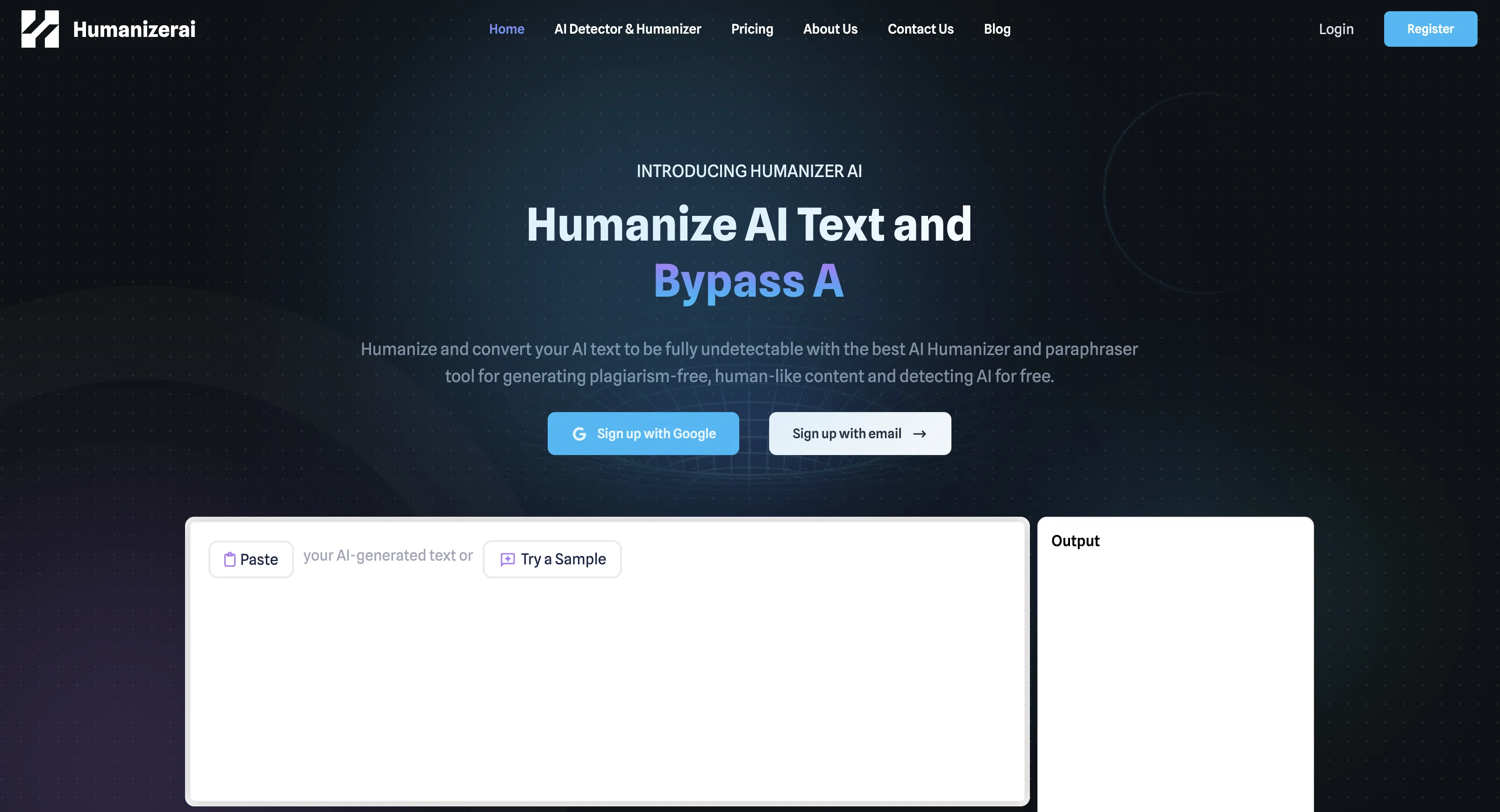 Humanizer AI website