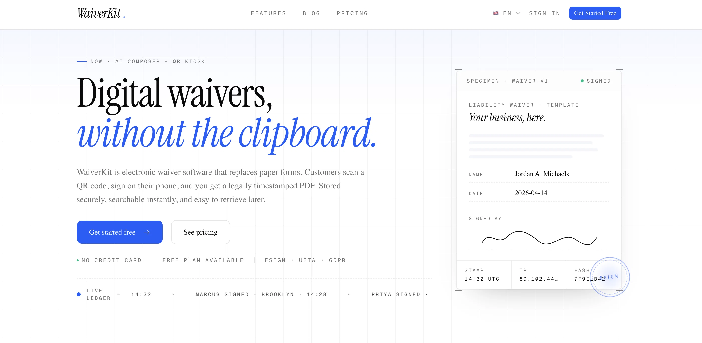 WaiverKit website