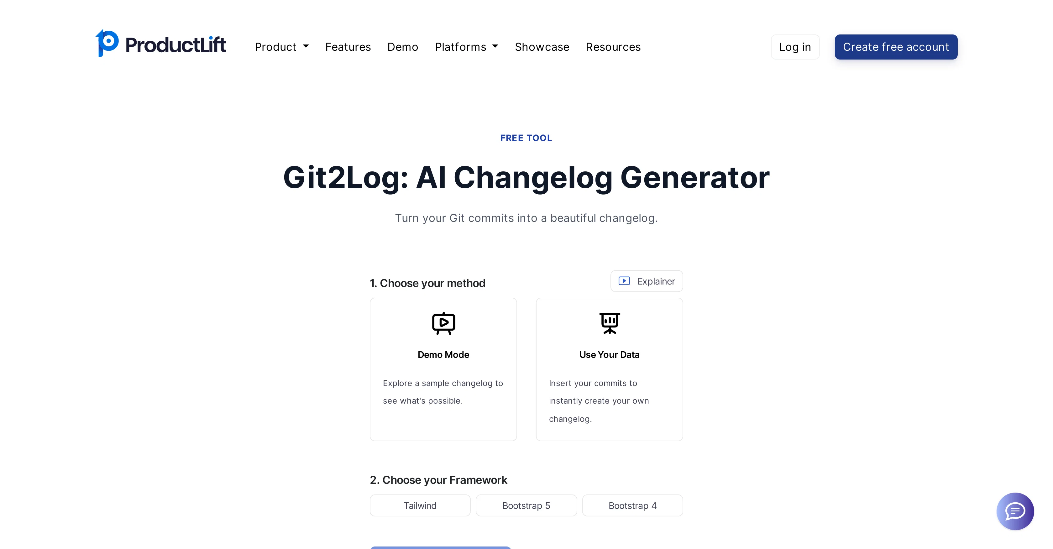 Git2Log website