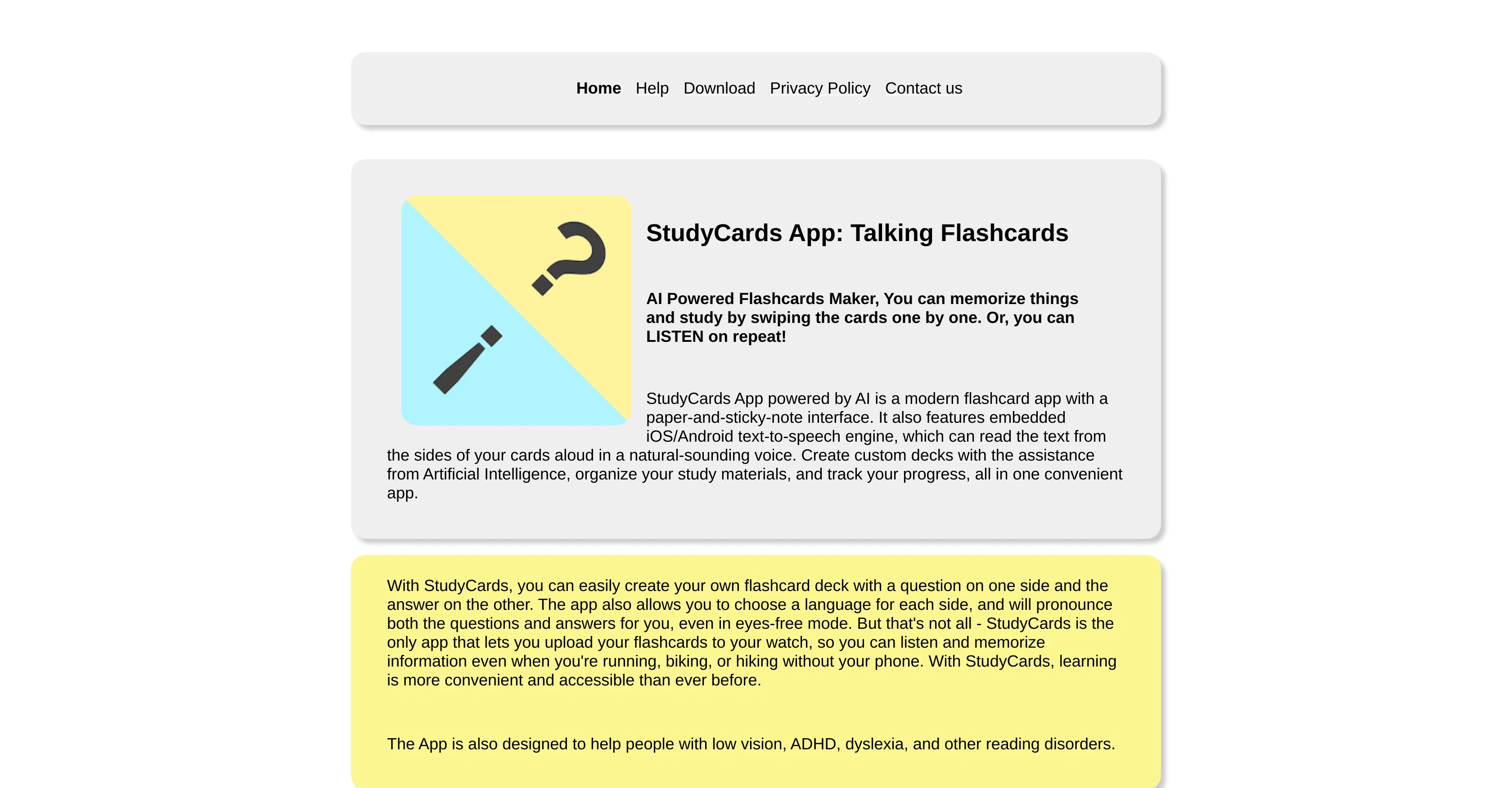 StudyCards website
