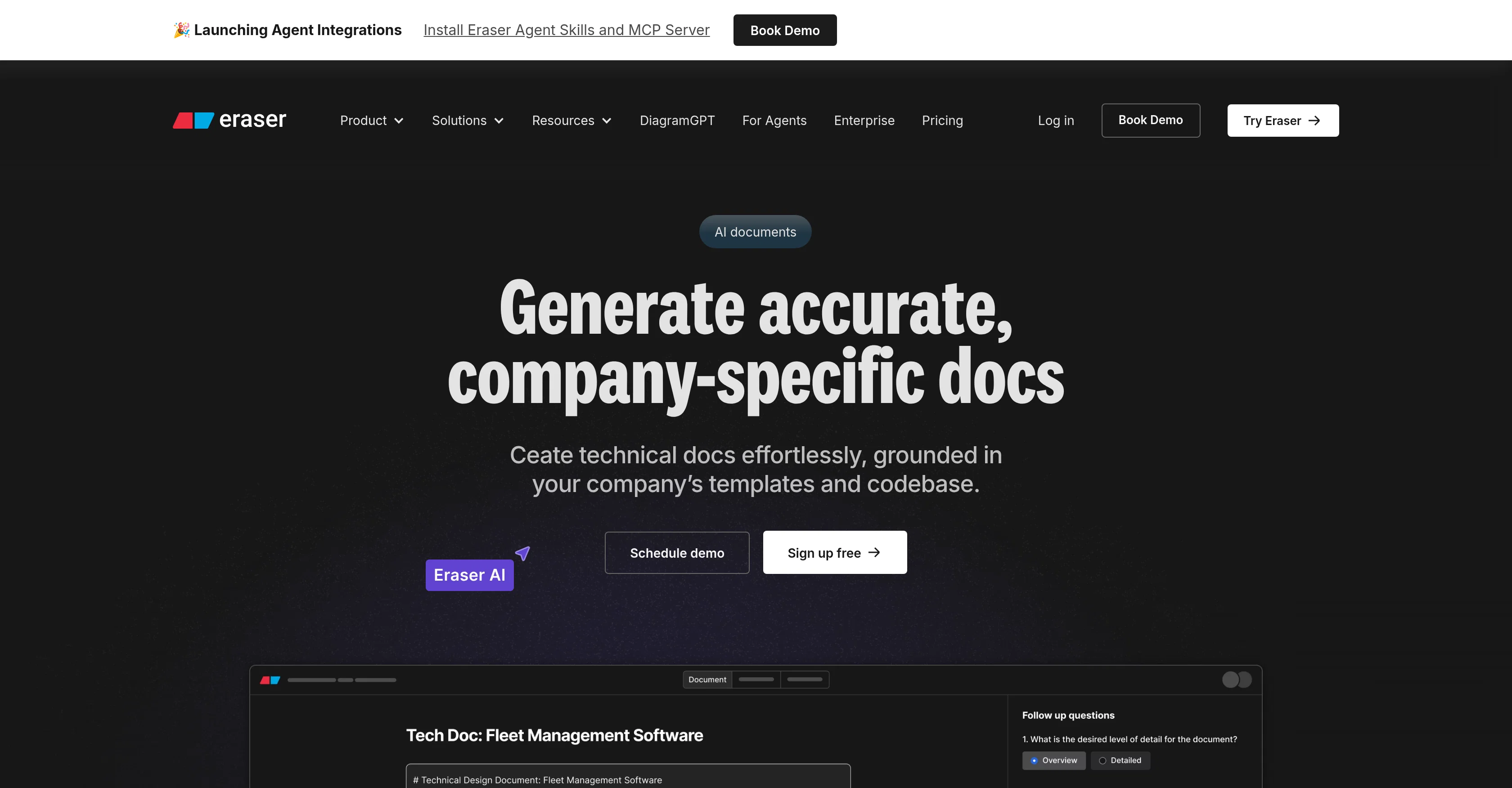 AI Documents by Eraser website