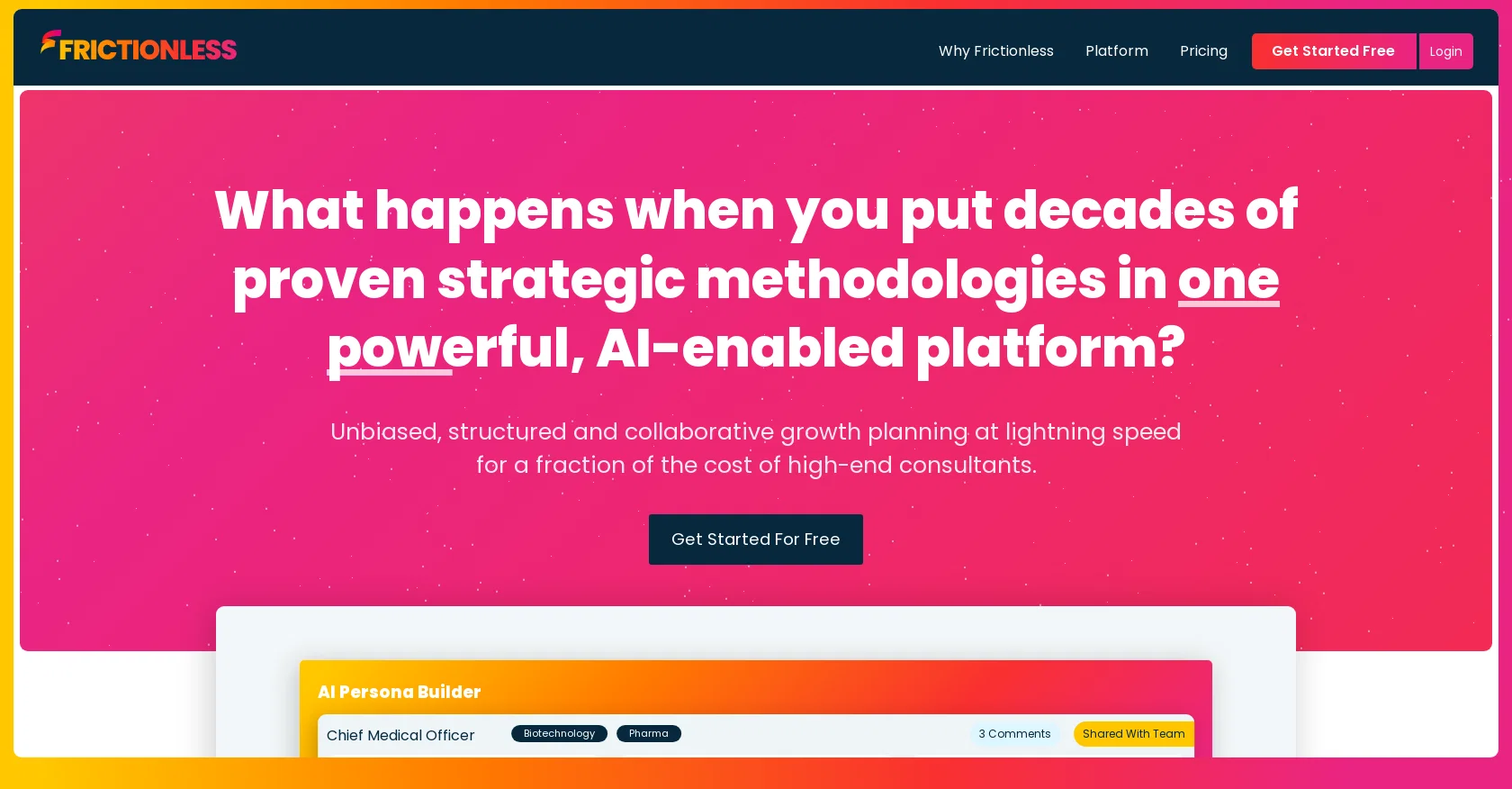 Frictionless website