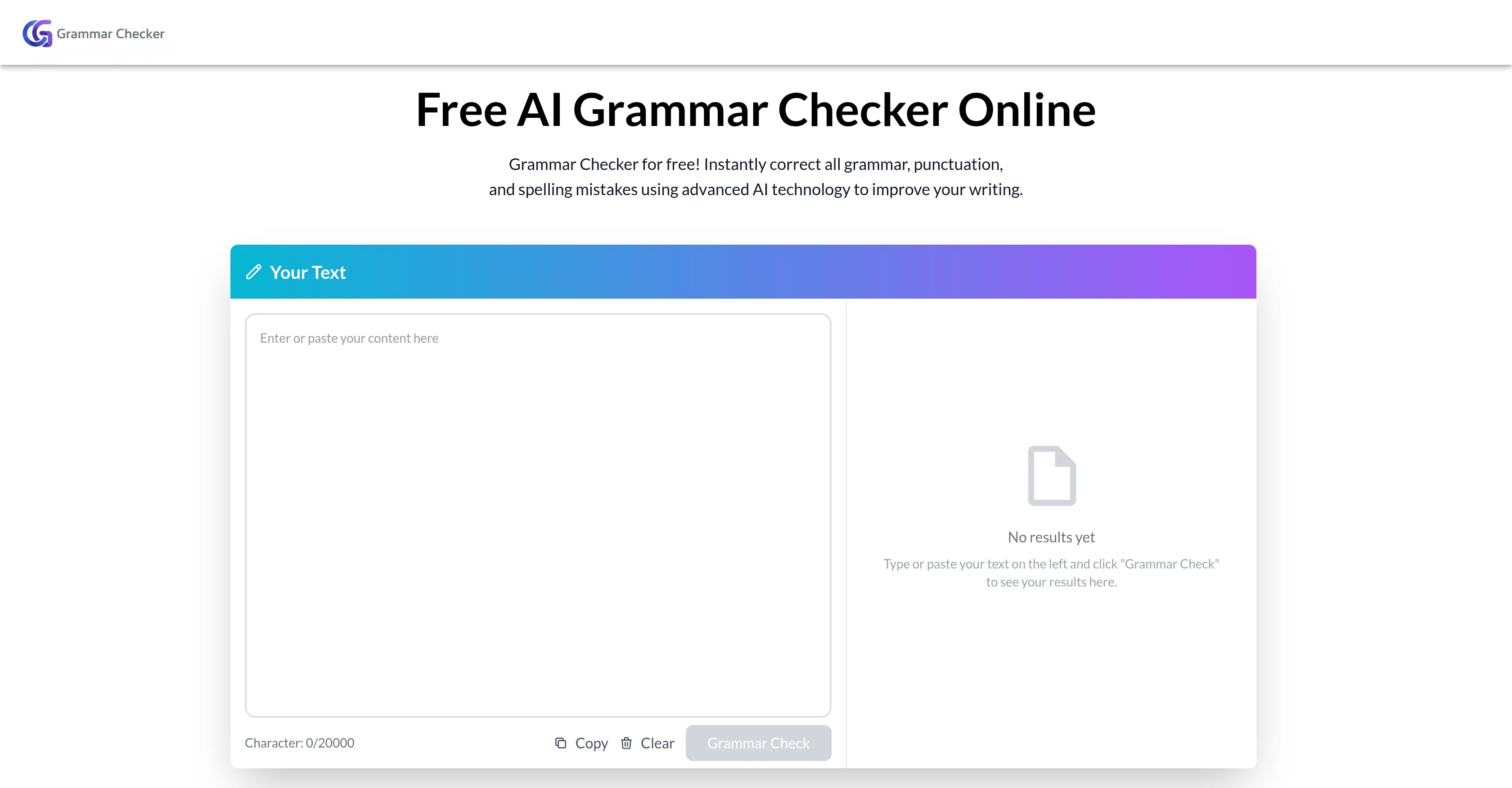 Grammar Checker.cc website