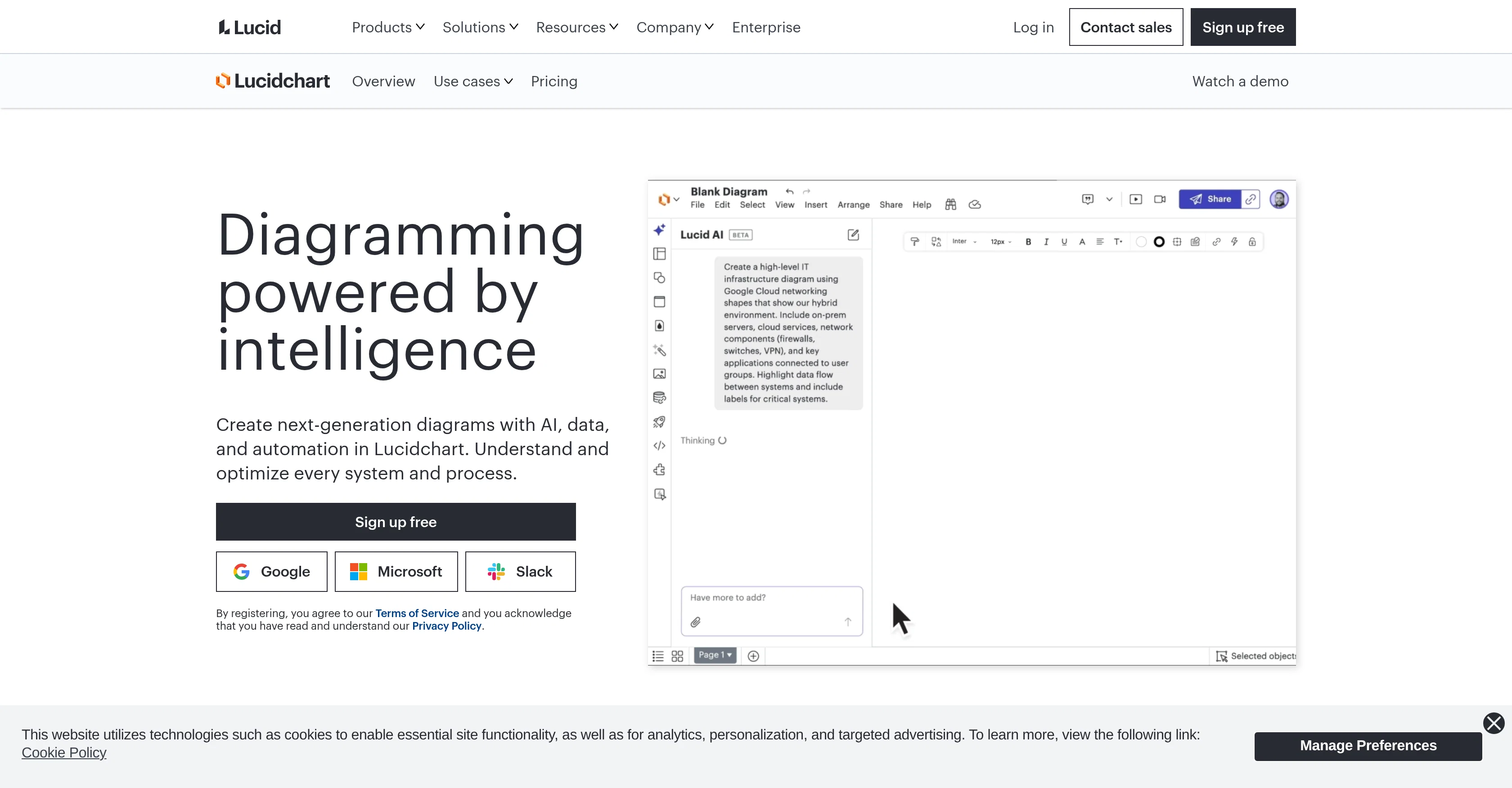 Lucidchart website